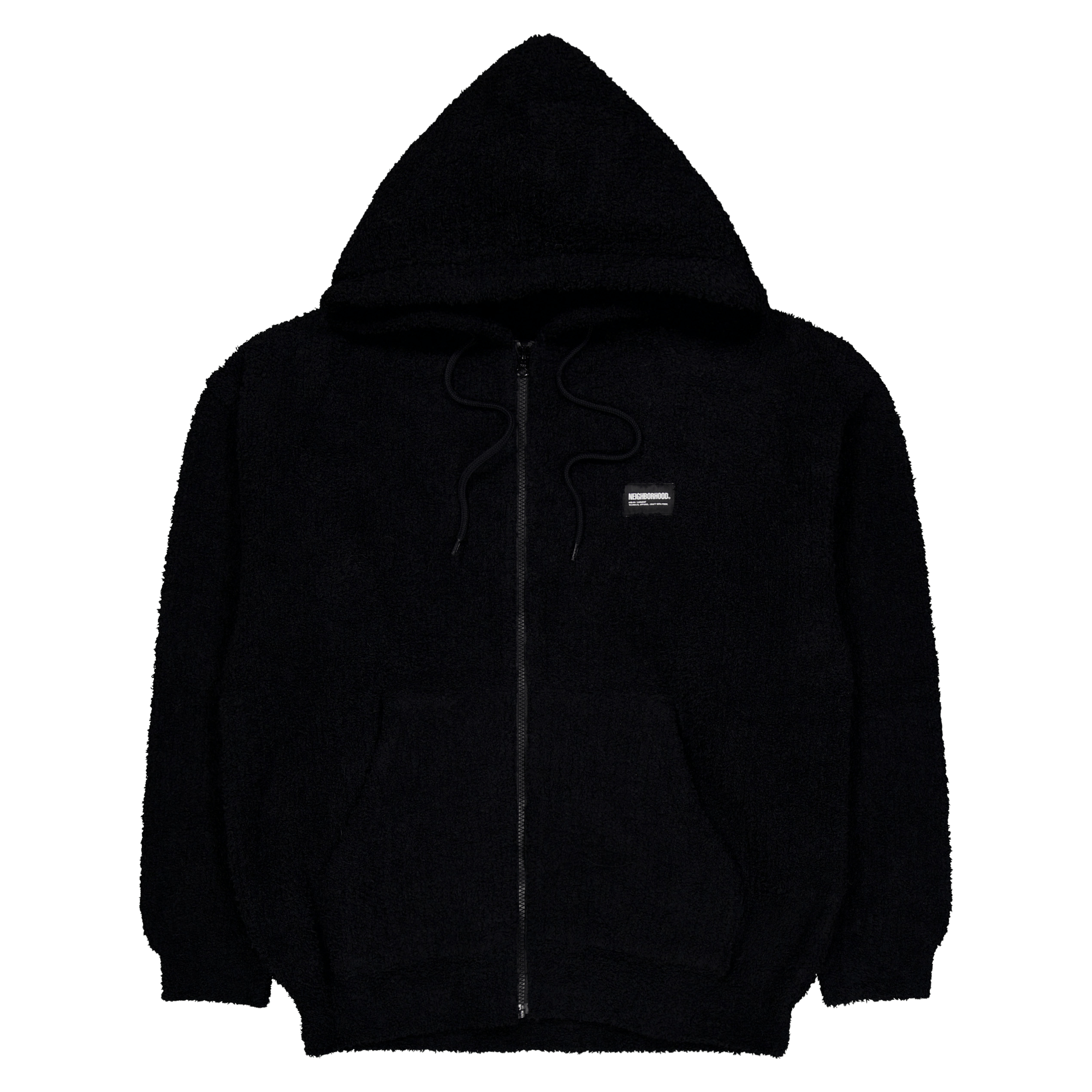Fluffy Zip Up Parka Black