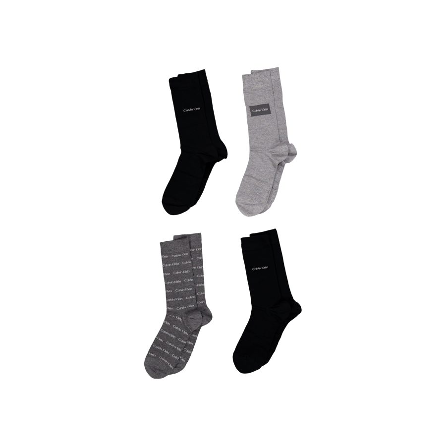 Ck Men Sock 4p All Over Logo G 001 Combo