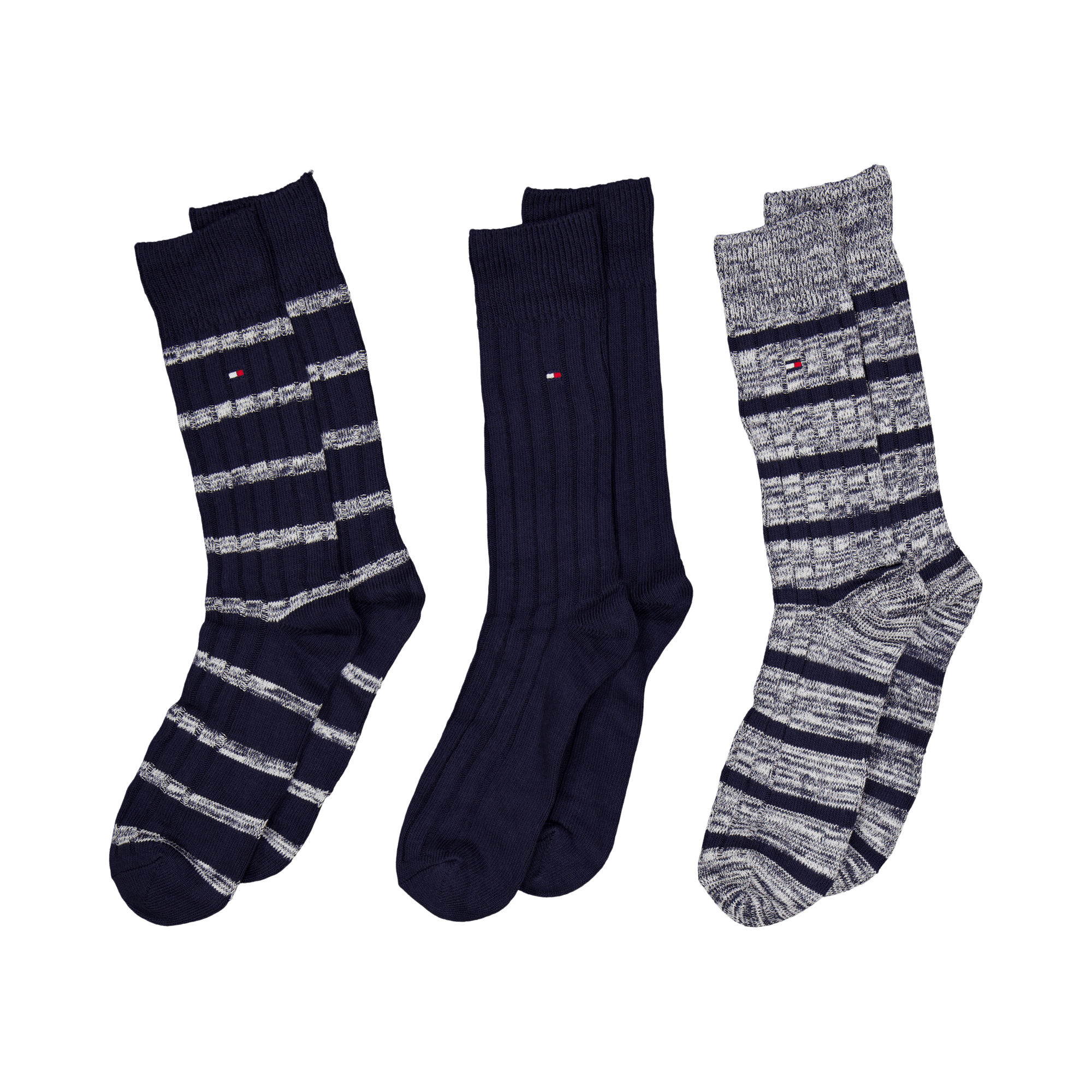 Th Men Sock 3p Giftbox Slub Mo 001  Combo, Male, Apparels, Socks, Blue, 39-42