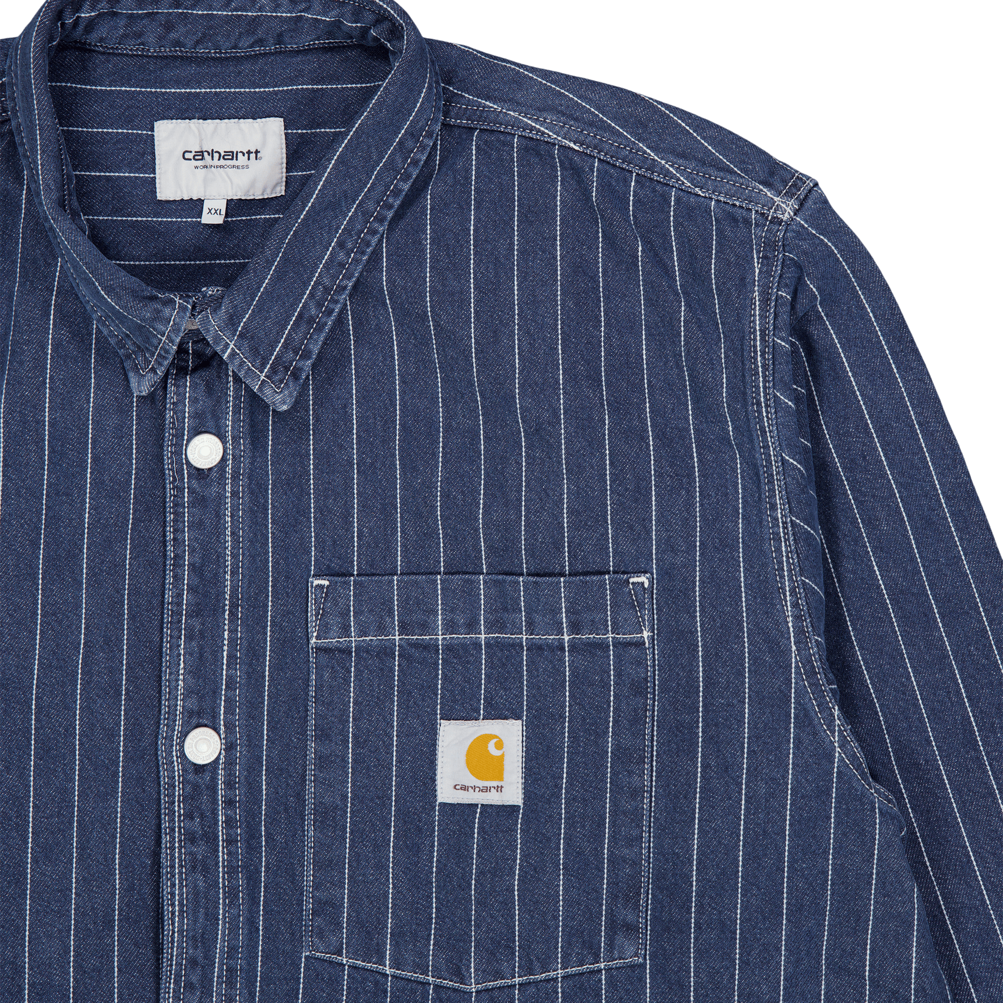 Orlean Shirt Jac Orlean Stripe, Blue / White - Bild 3