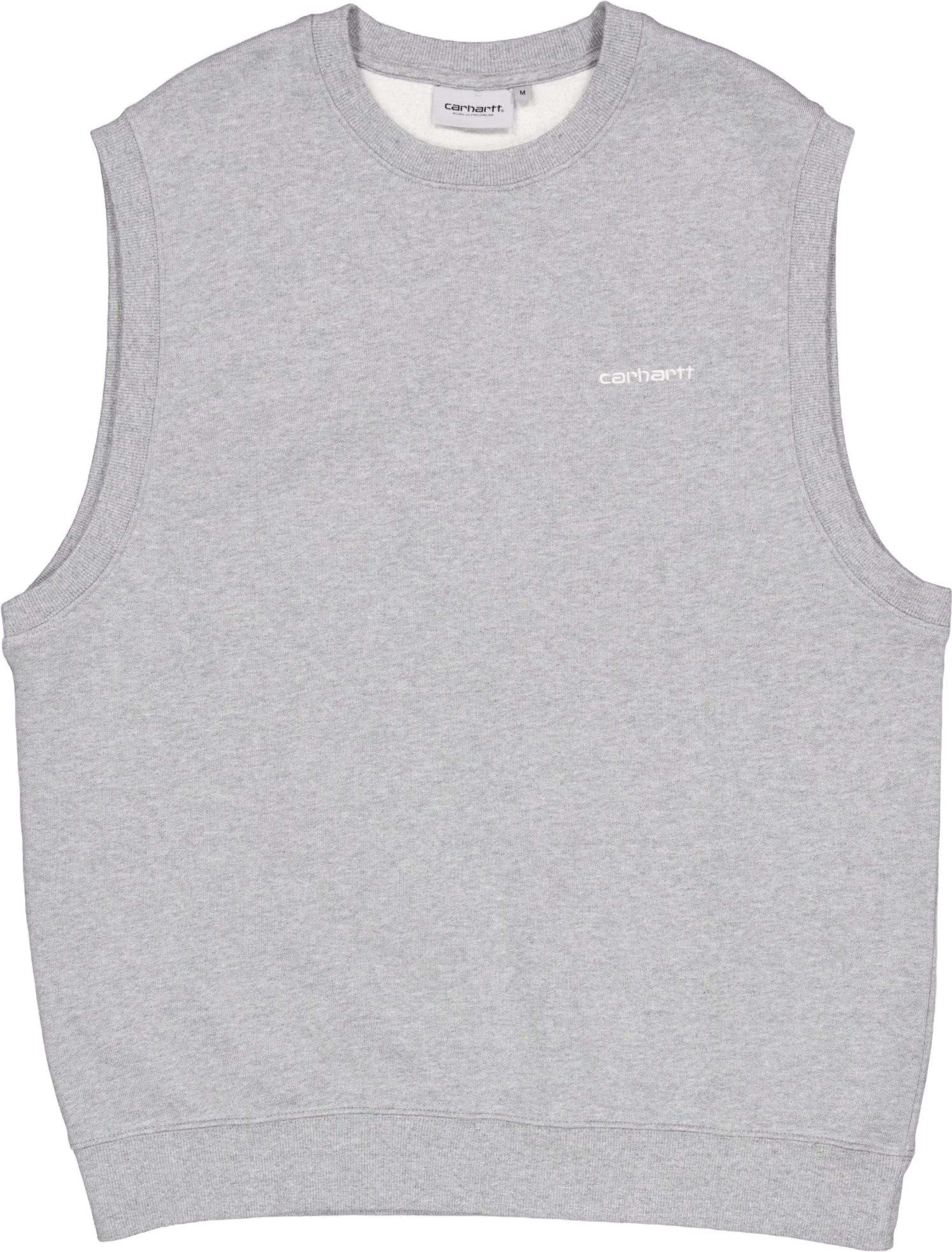 Script Vest Sweat Grey Heather / White