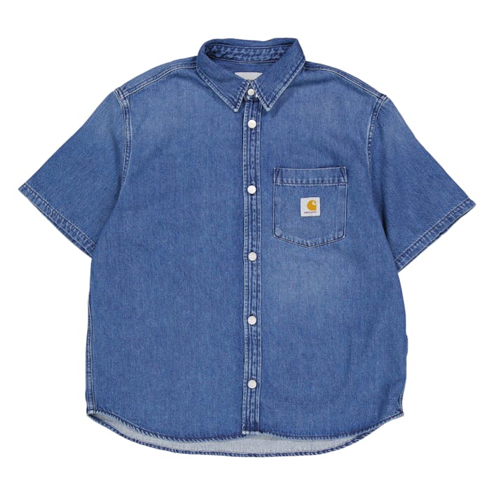 S/s Ody Shirt Blue, Unisex, Apparels, Tops, Blue, XS