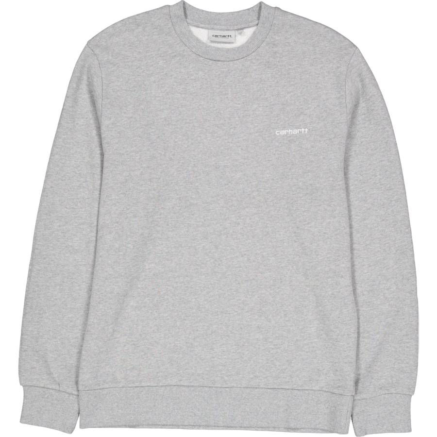 Script Embroidery Sweat Grey Heather / White