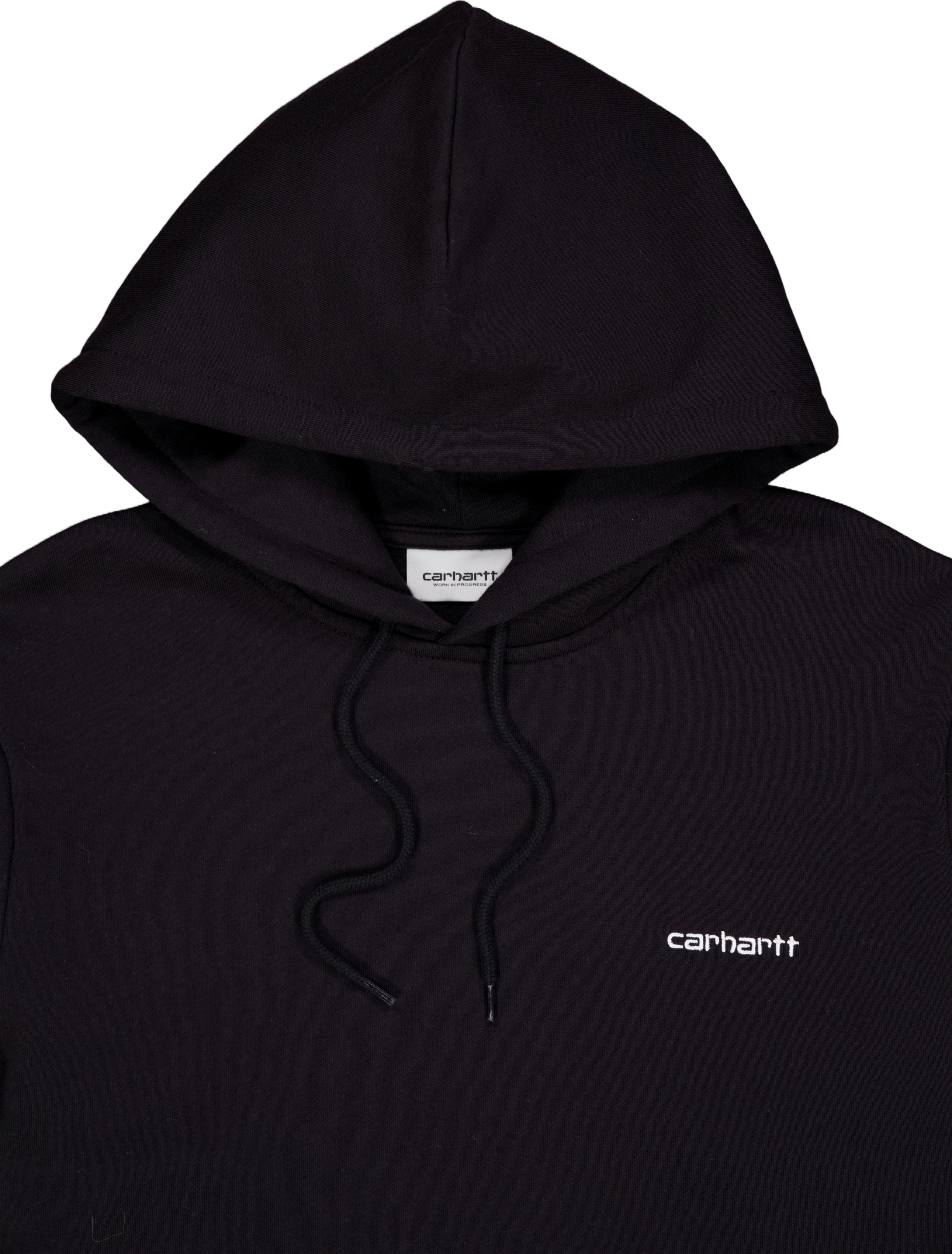 Hooded Script Embroidery Sweat Black / White - Bild 3