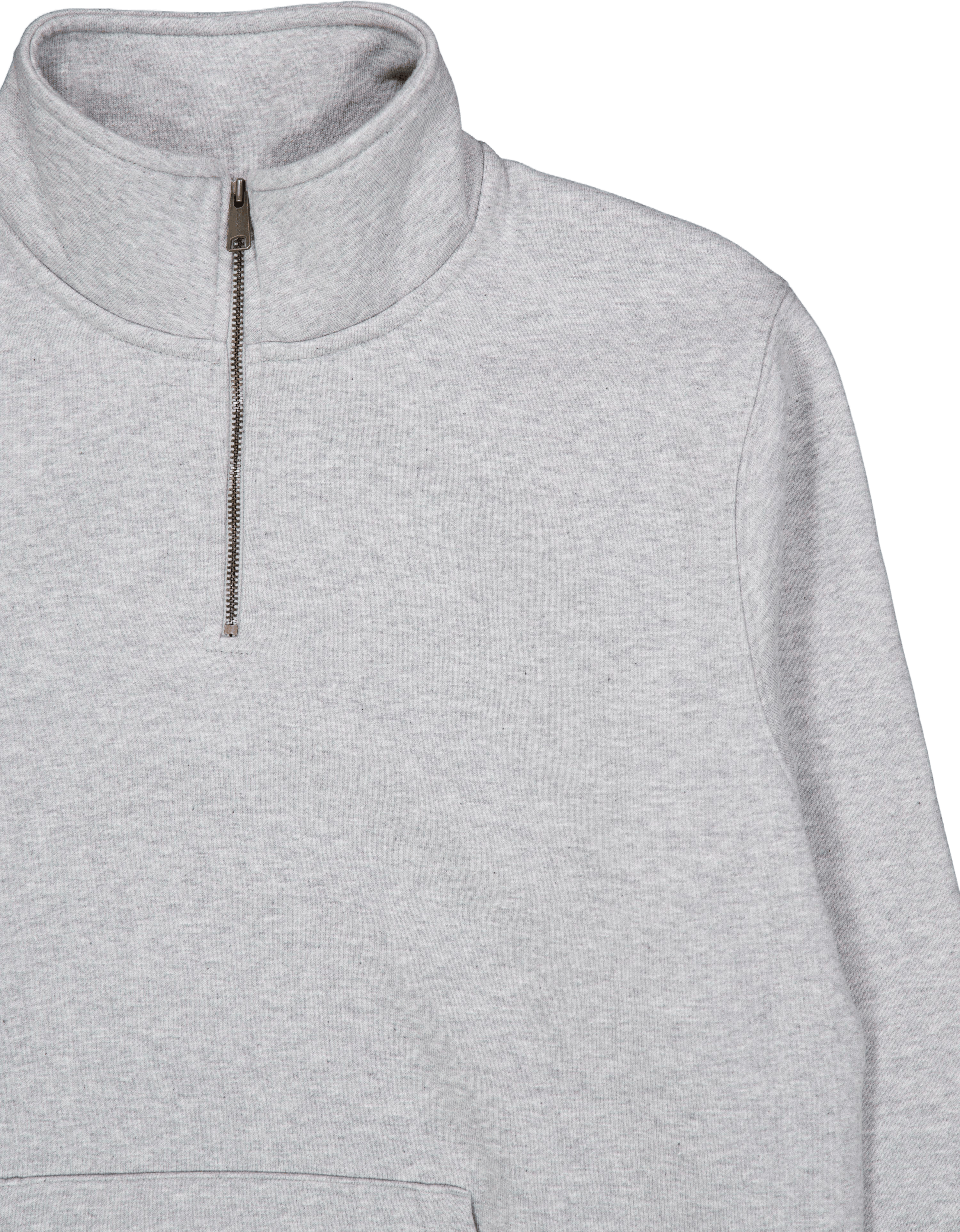Chase Neck Zip Sweat Grey Heather / Gold - Bild 3