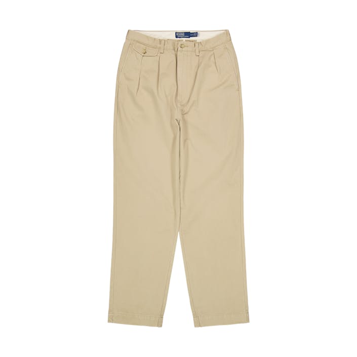 Whitman Relaxed Fit Pleated Chino Pant Rl Khaki, Male, Apparels, Bottoms, Beige, 36/32