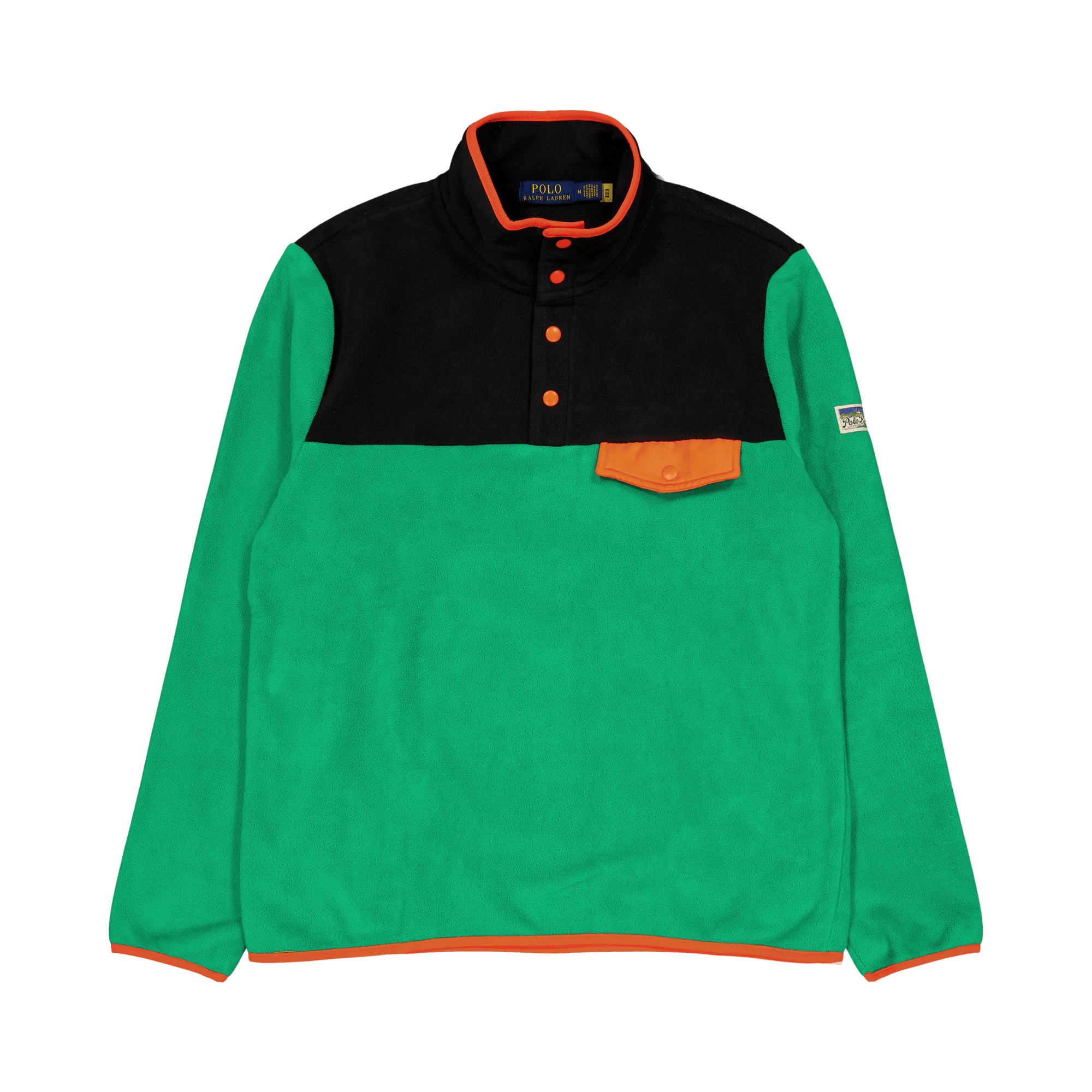 Color-Blocked Brushed Fleece Pullover Billiard Multi