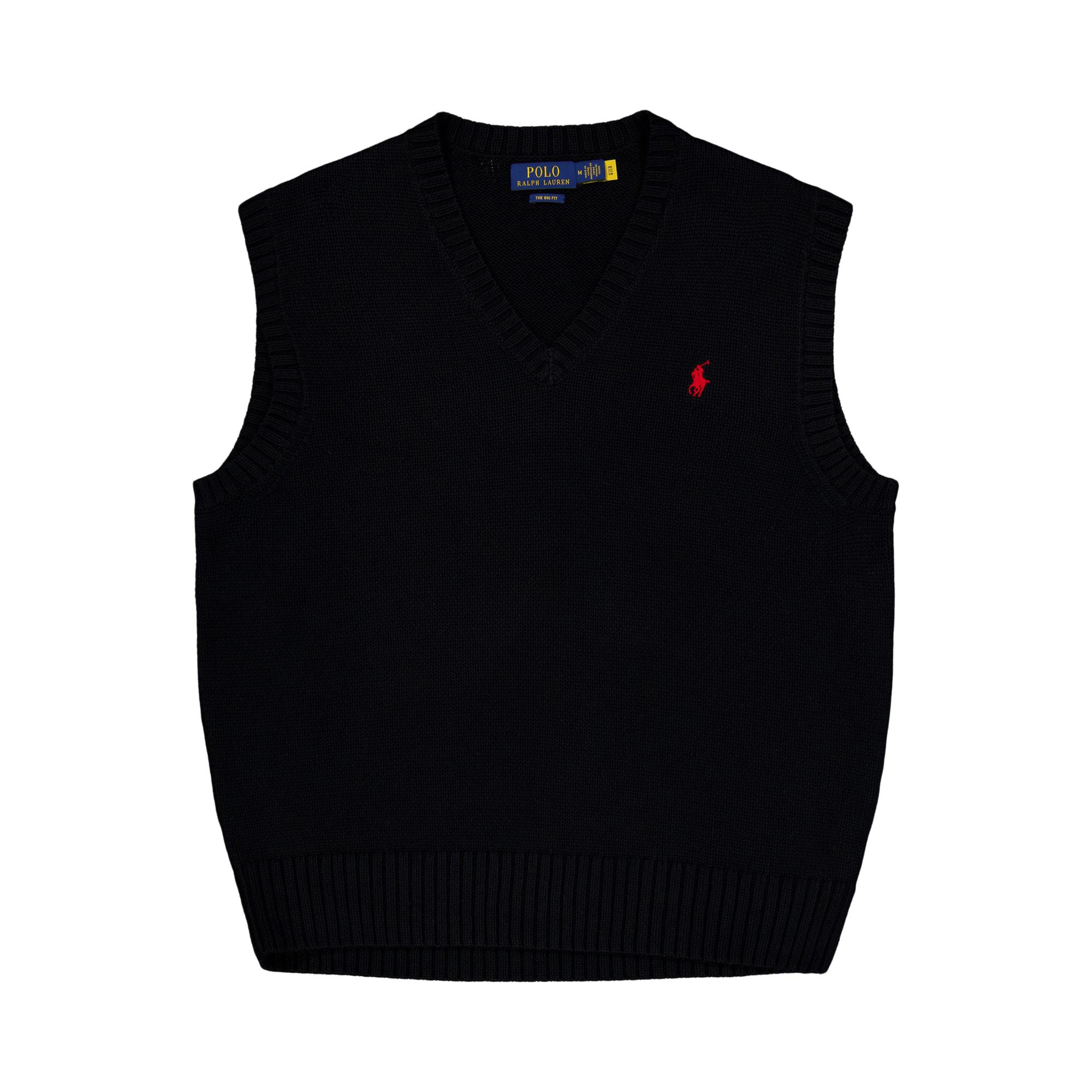 Big Fit Cotton Sweater Vest Polo Black, Male, Vaatteet, takit, Musta, S