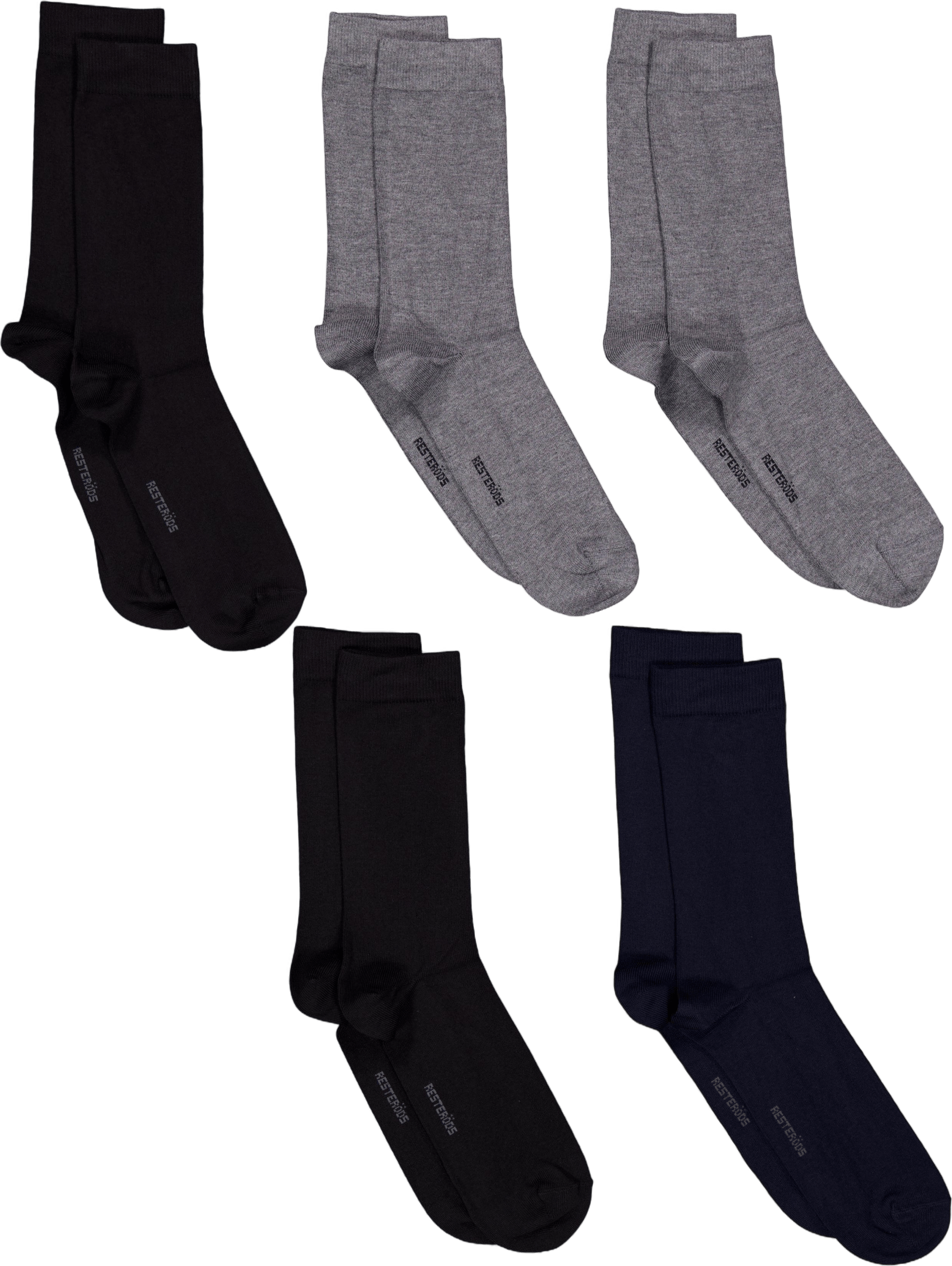 Socks Bamboo 5-pack Black/grey Melange/navy, Male, Klær, Sokker, Grå/Blå/Svart, 40-45