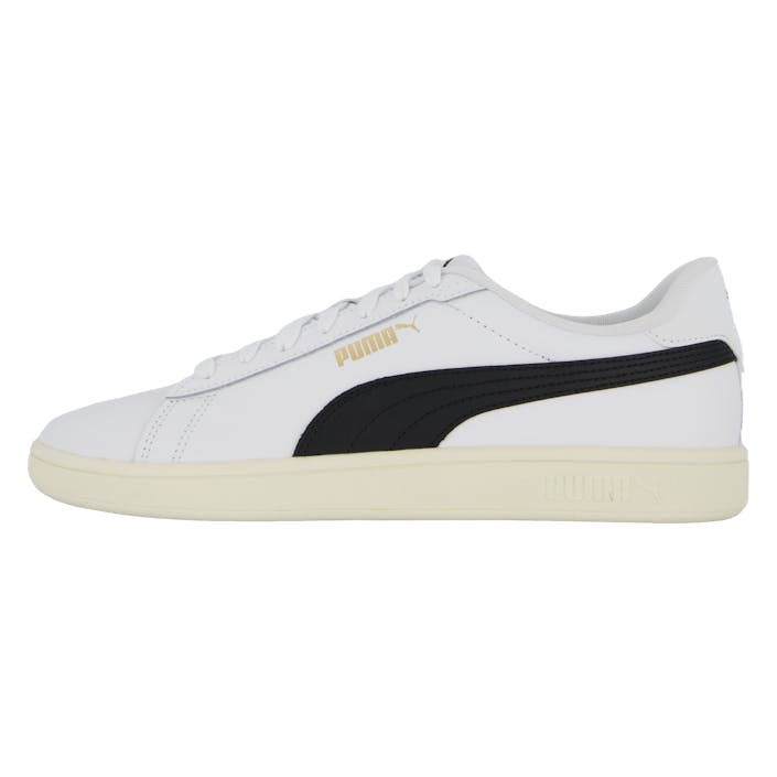 Puma Smash 3.0 L Puma White-puma Black-puma Gol, Unisex, Scarpe, Sneakers, Sneakers, Bianca, EU 39