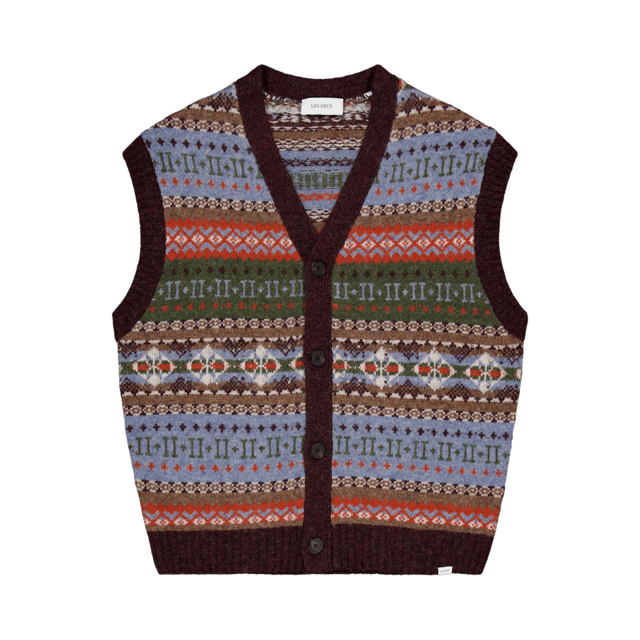 Les Deux Hordur Fair Isle Vest Mountain