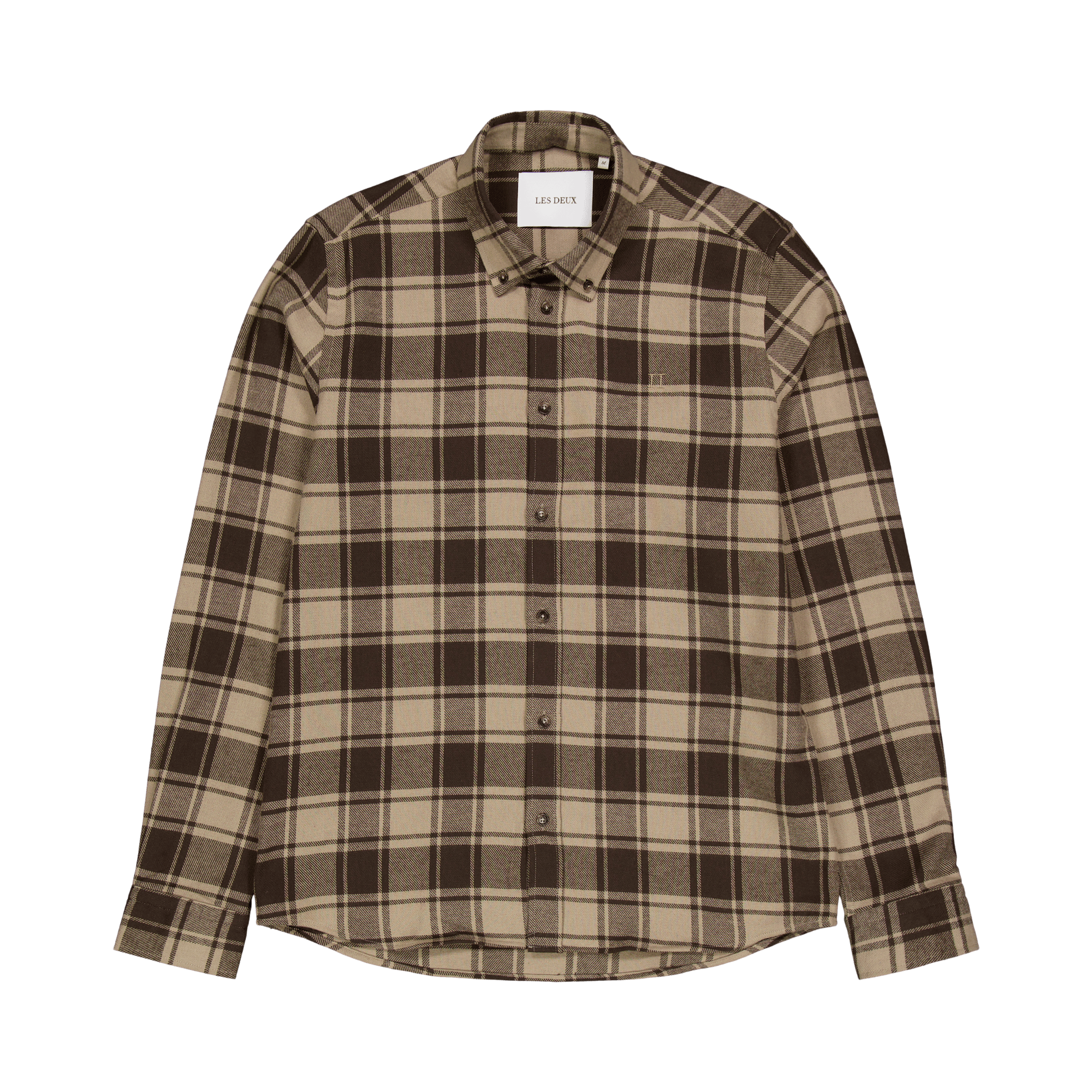 Les Deux Kristian Check Flannel Shirt Coffee