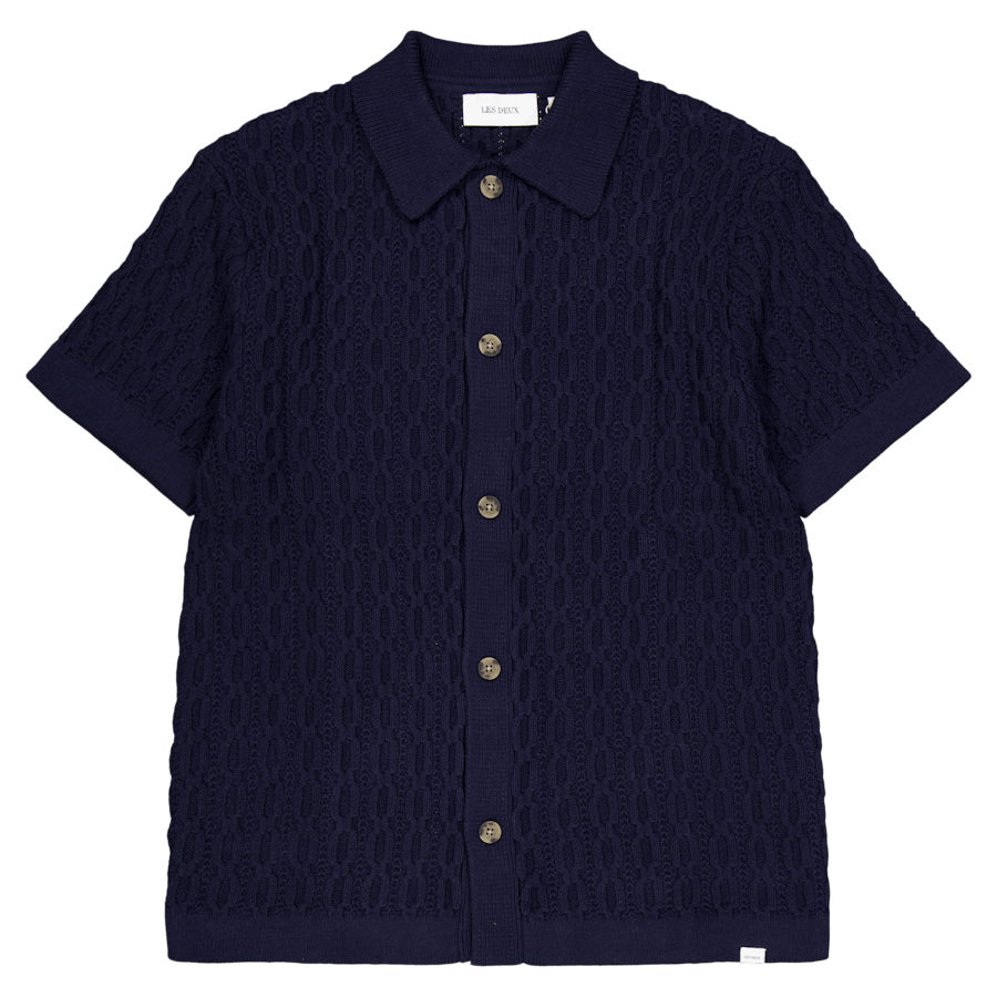 Garrett Knitted Ss Shirt Dark
