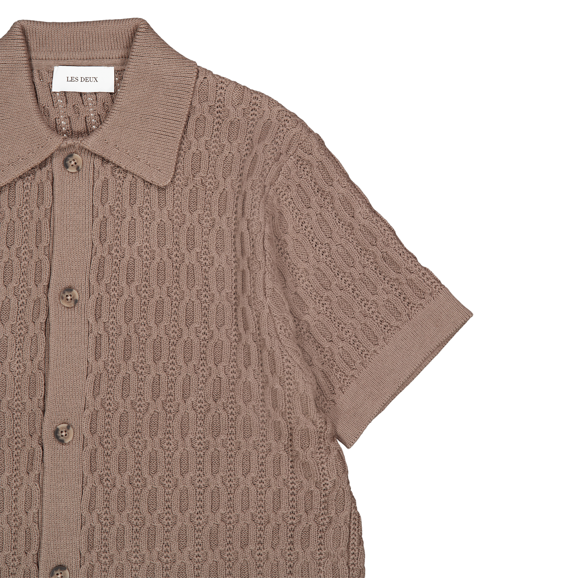 Garrett Knitted Ss Shirt Walnut - Bild 3