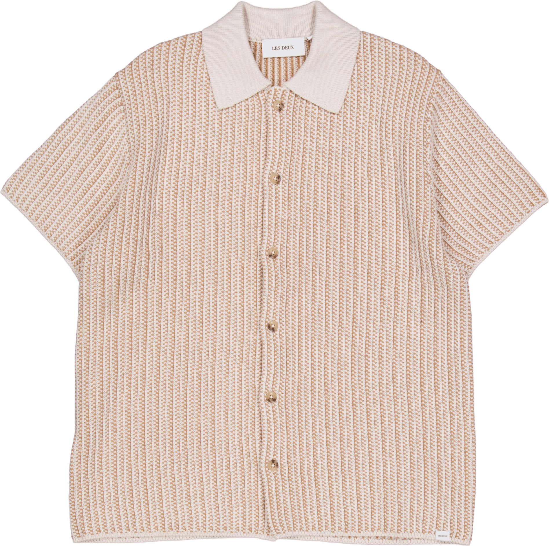 Easton Knitted Ss Shirt Camel
