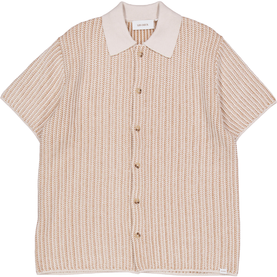 Easton Knitted Ss Shirt Camel
