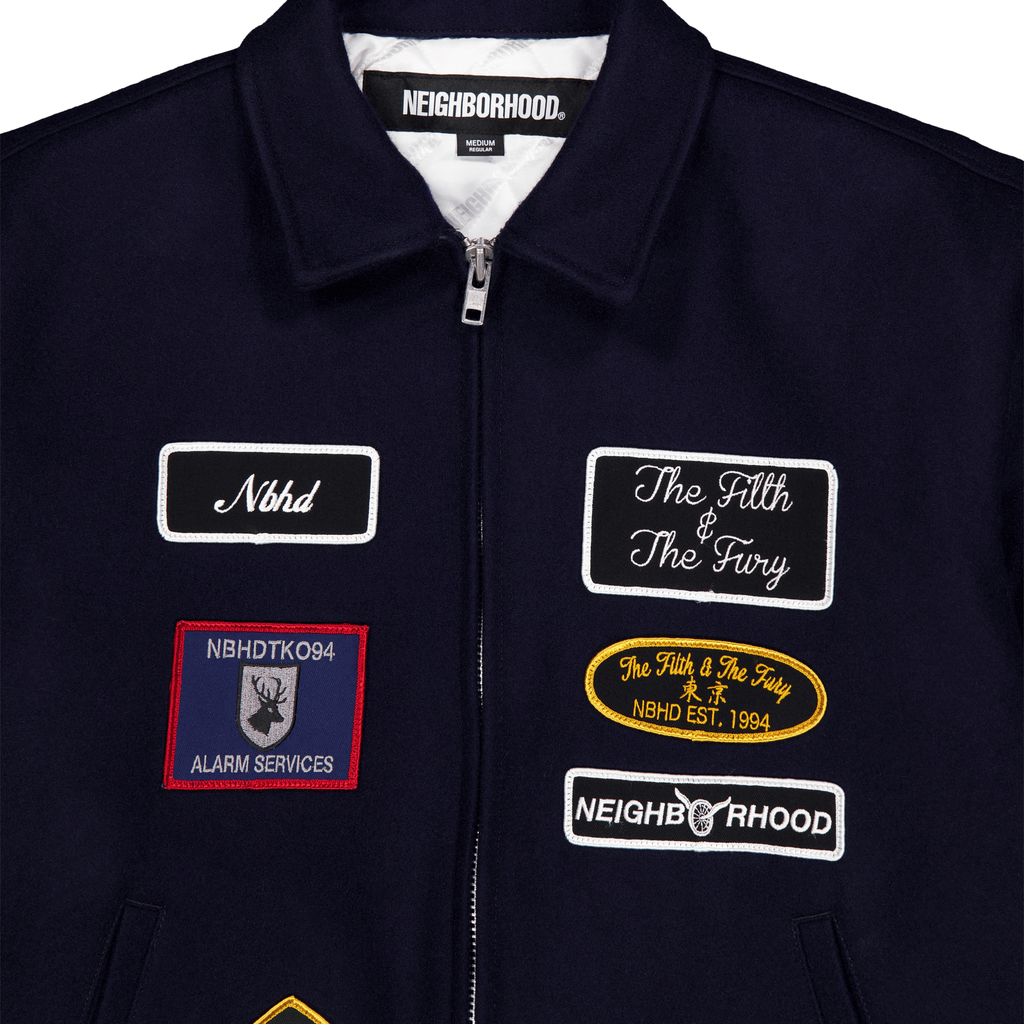 Melton Zip Up Jacket Navy - Bild 3