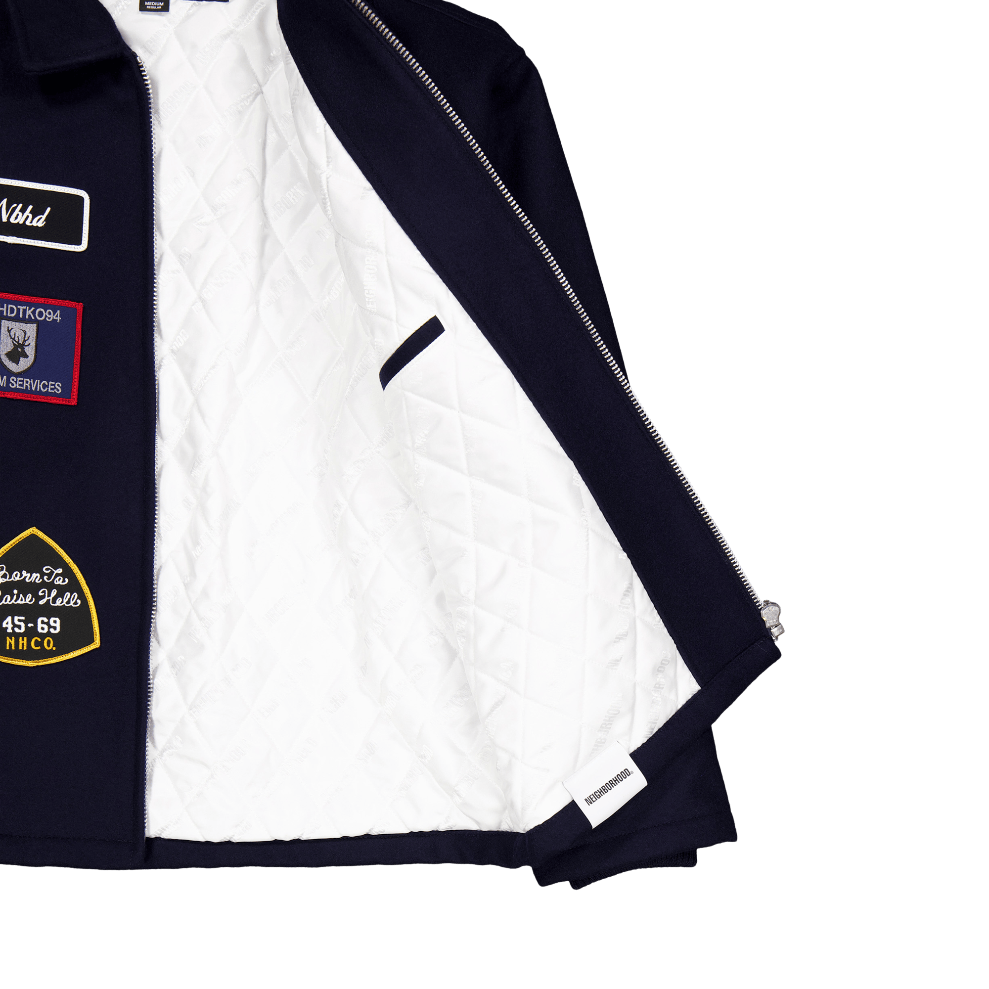 Melton Zip Up Jacket Navy - Bild 4