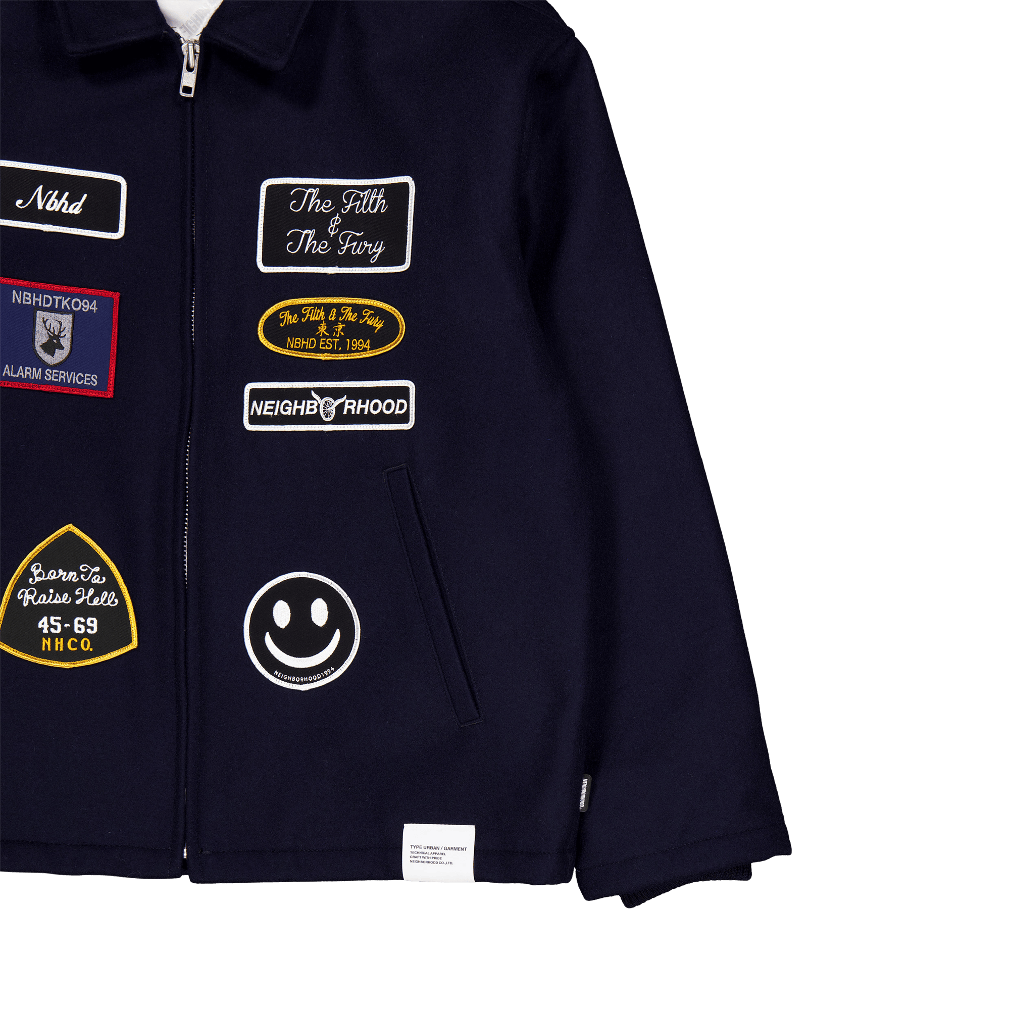 Melton Zip Up Jacket Navy - Bild 5