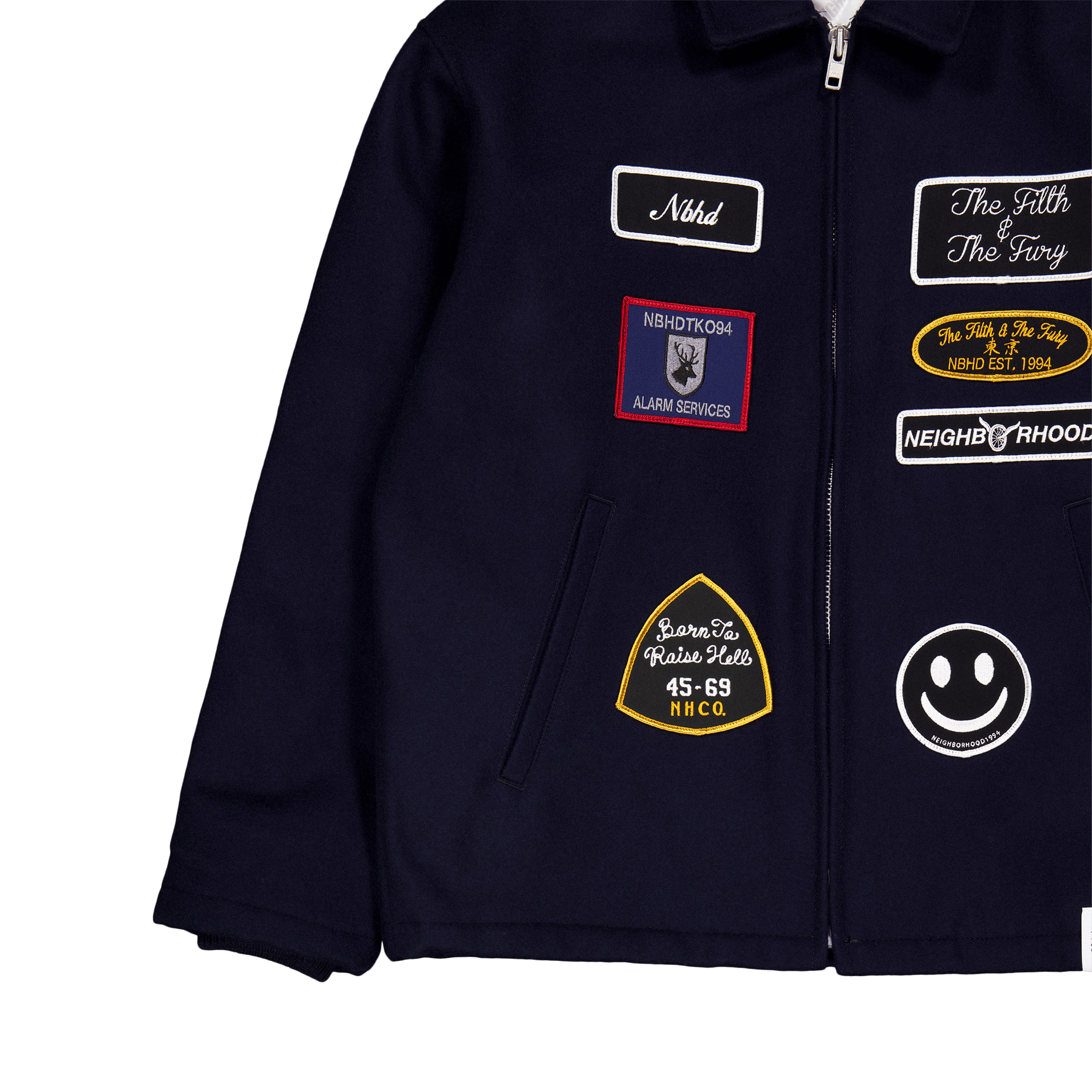 Melton Zip Up Jacket Navy - Bild 6