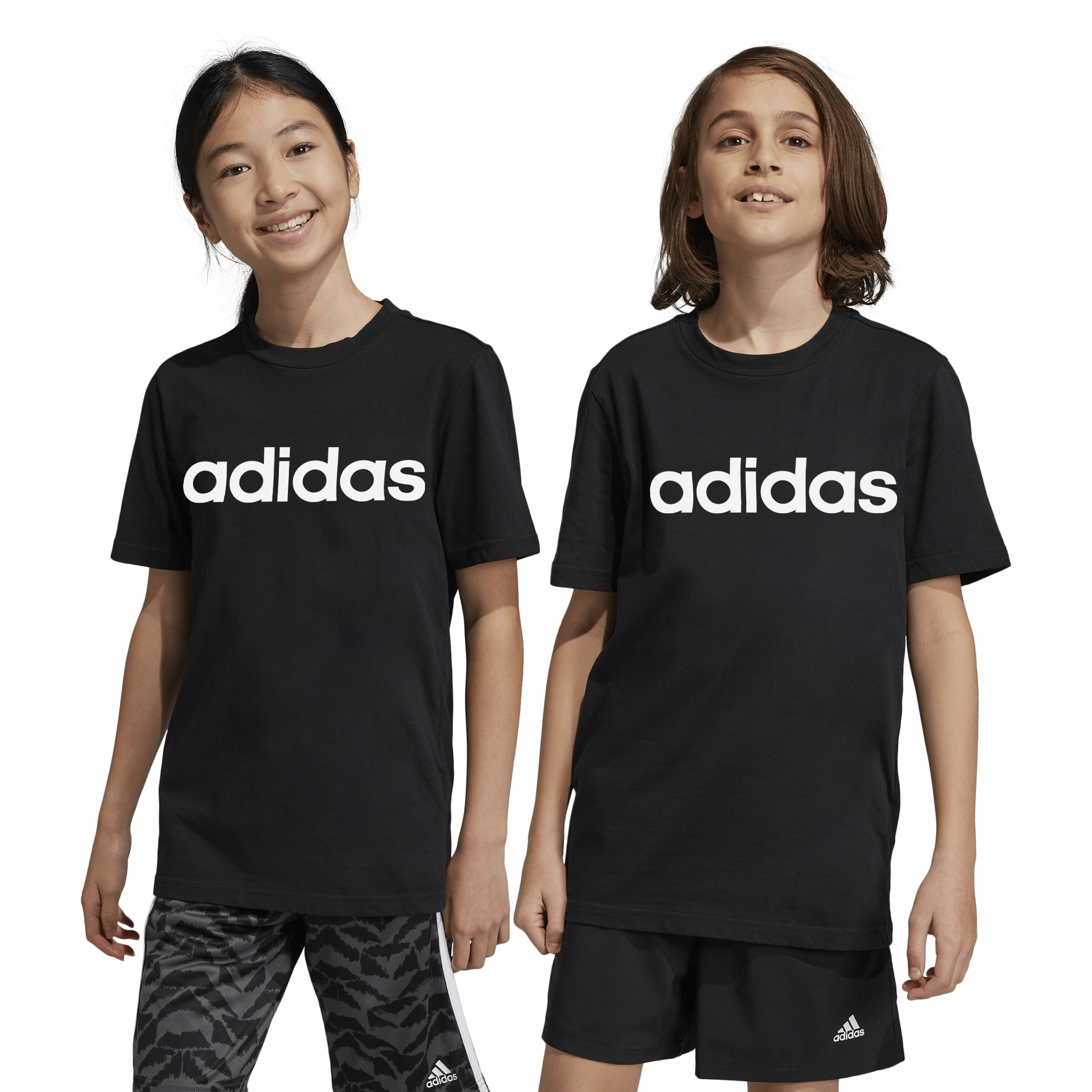 Essentials Linear Logo Cotton T-Shirt Black / White