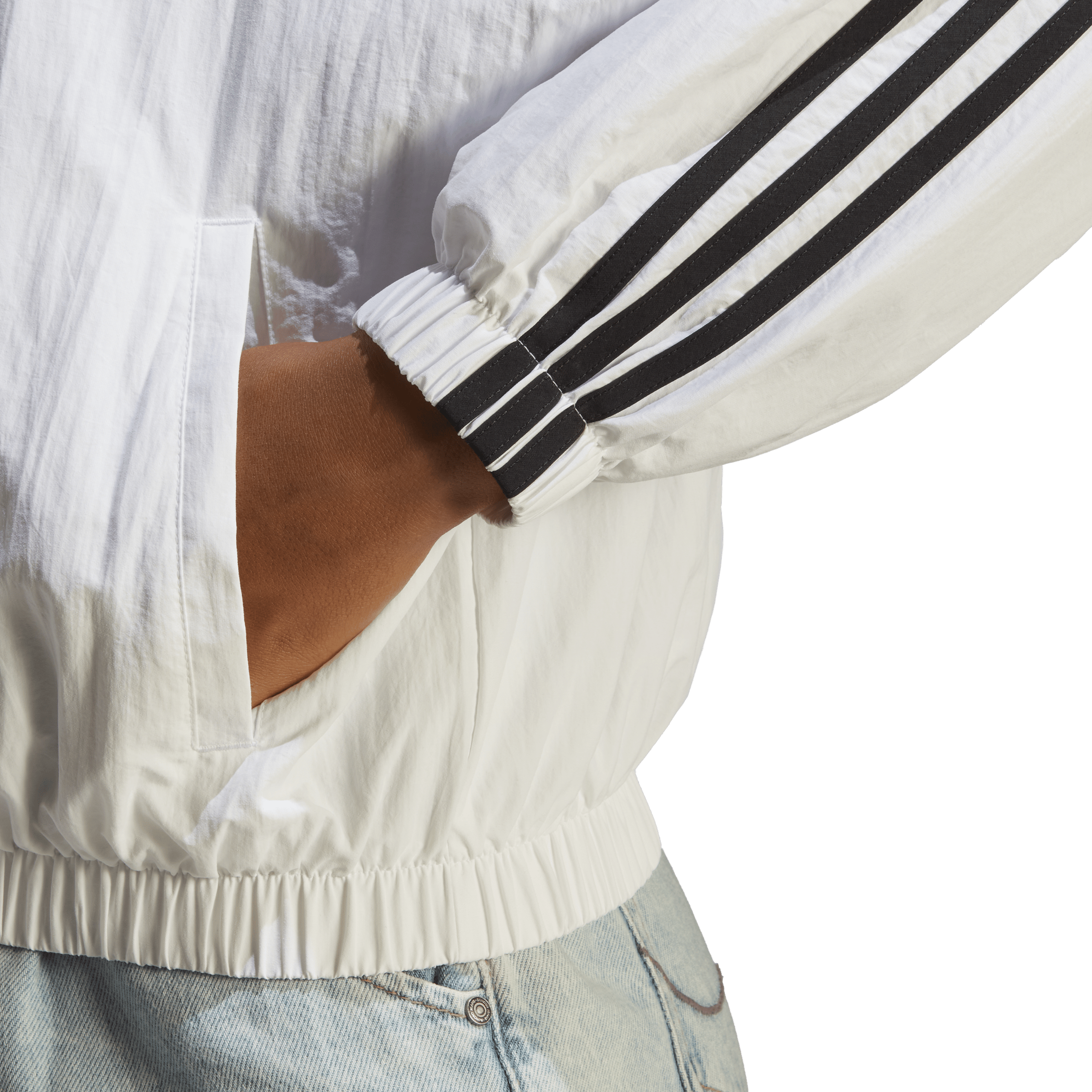 Essentials 3-Stripes Woven Windbreaker White - Bild 4