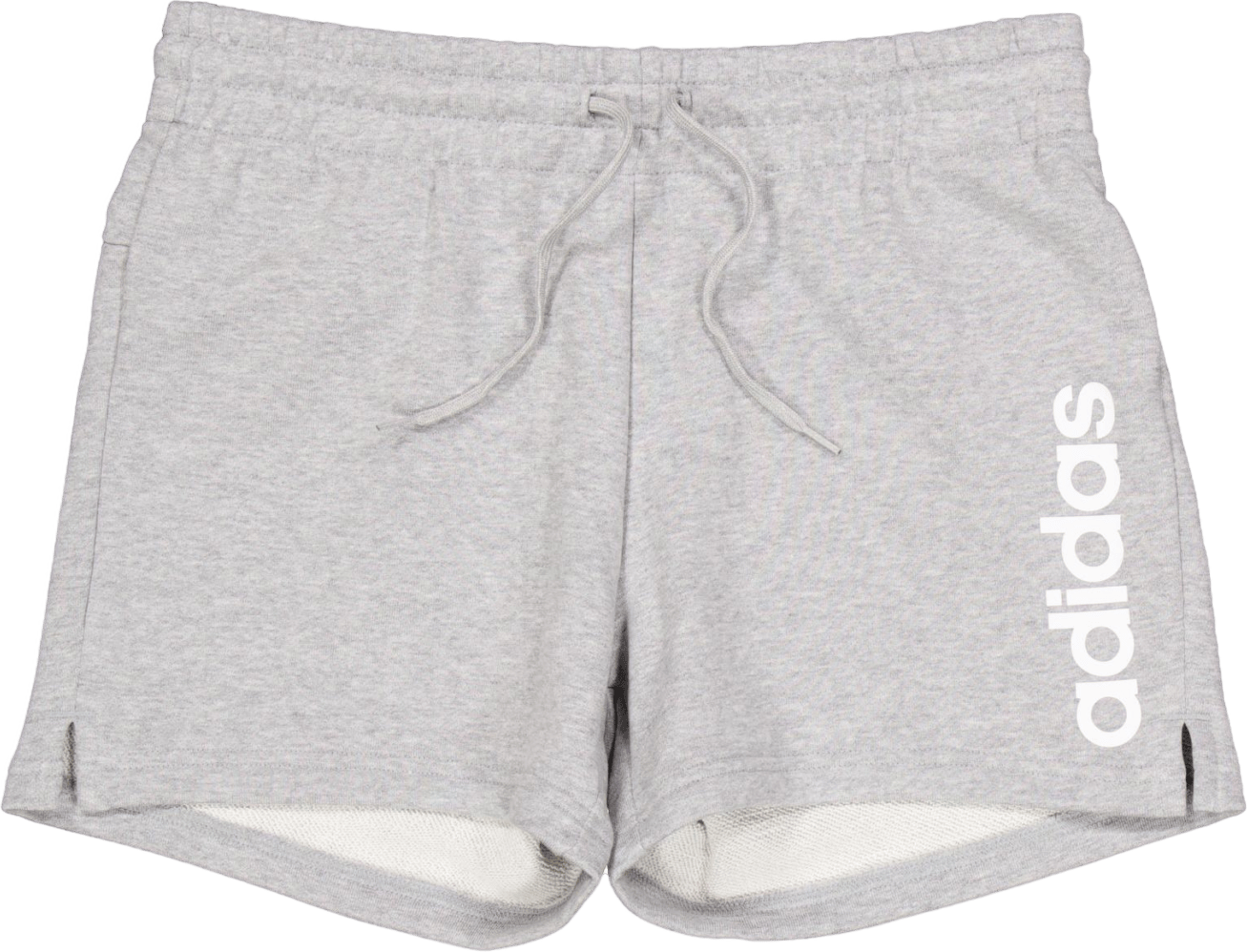 Essentials Linear French Terry Shorts Medium Grey Heather / White, Female, Odevy, Šortky, Šedá, M