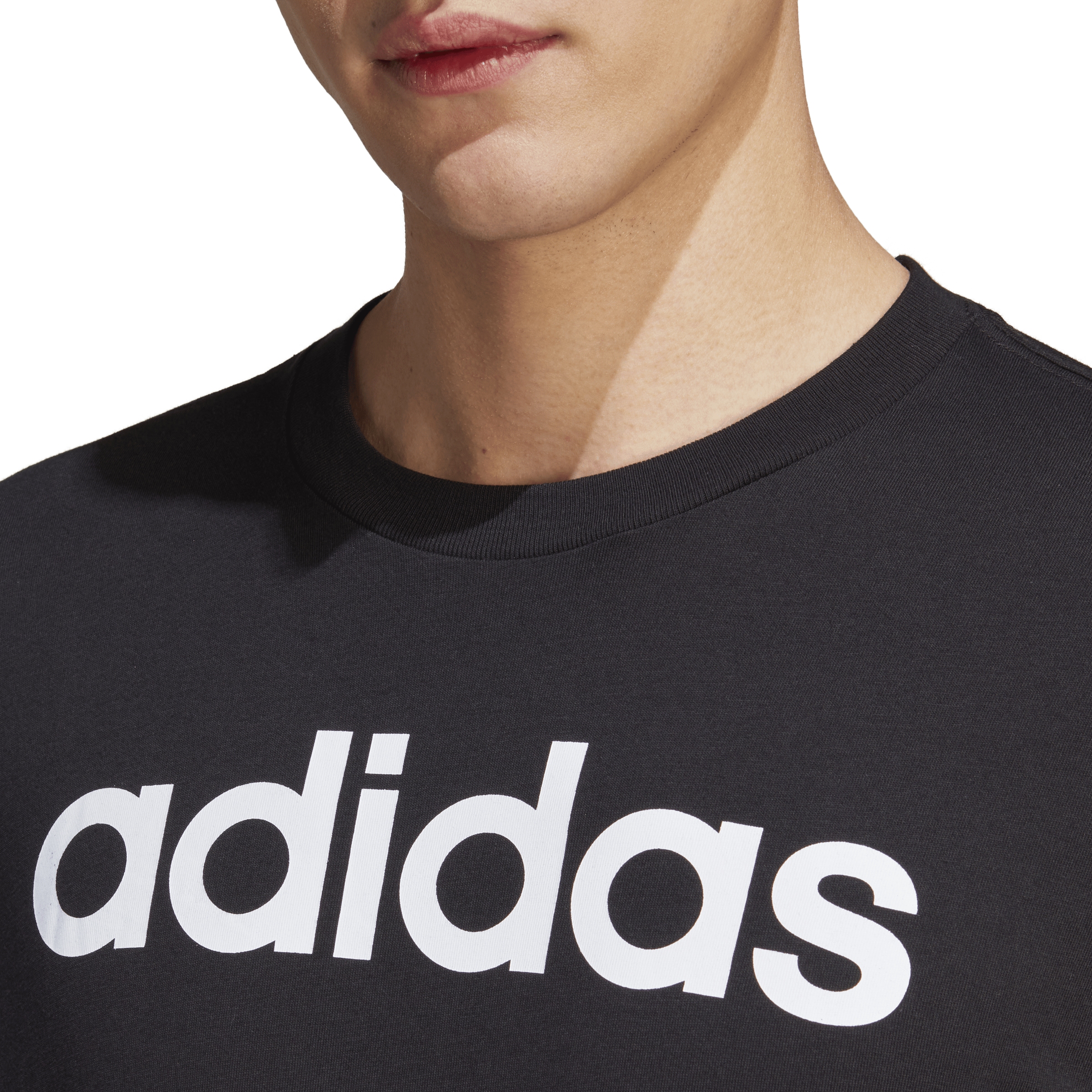 Essentials Single Jersey Linear Embroidered Logo T-Shirt Black - Bild 4
