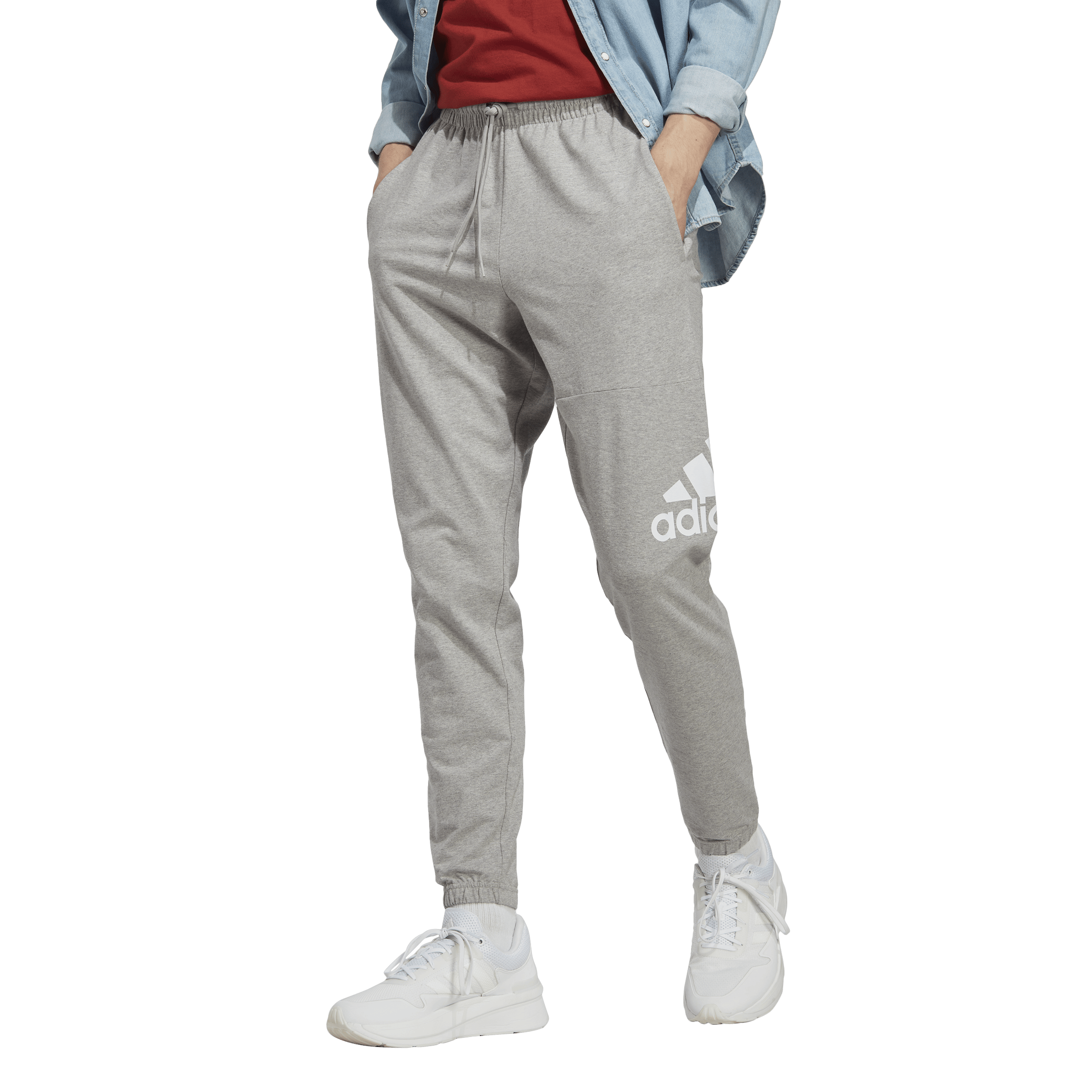 Essentials Single Jersey Tapered Badge of Sport Joggers Grey