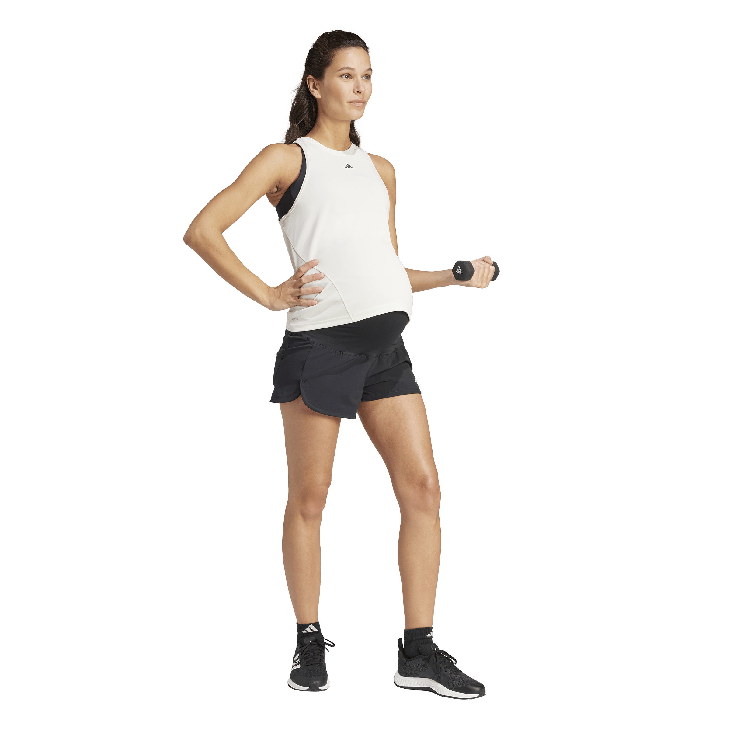 Pacer Woven Stretch Training Maternity Shorts Black / White - Bild 3