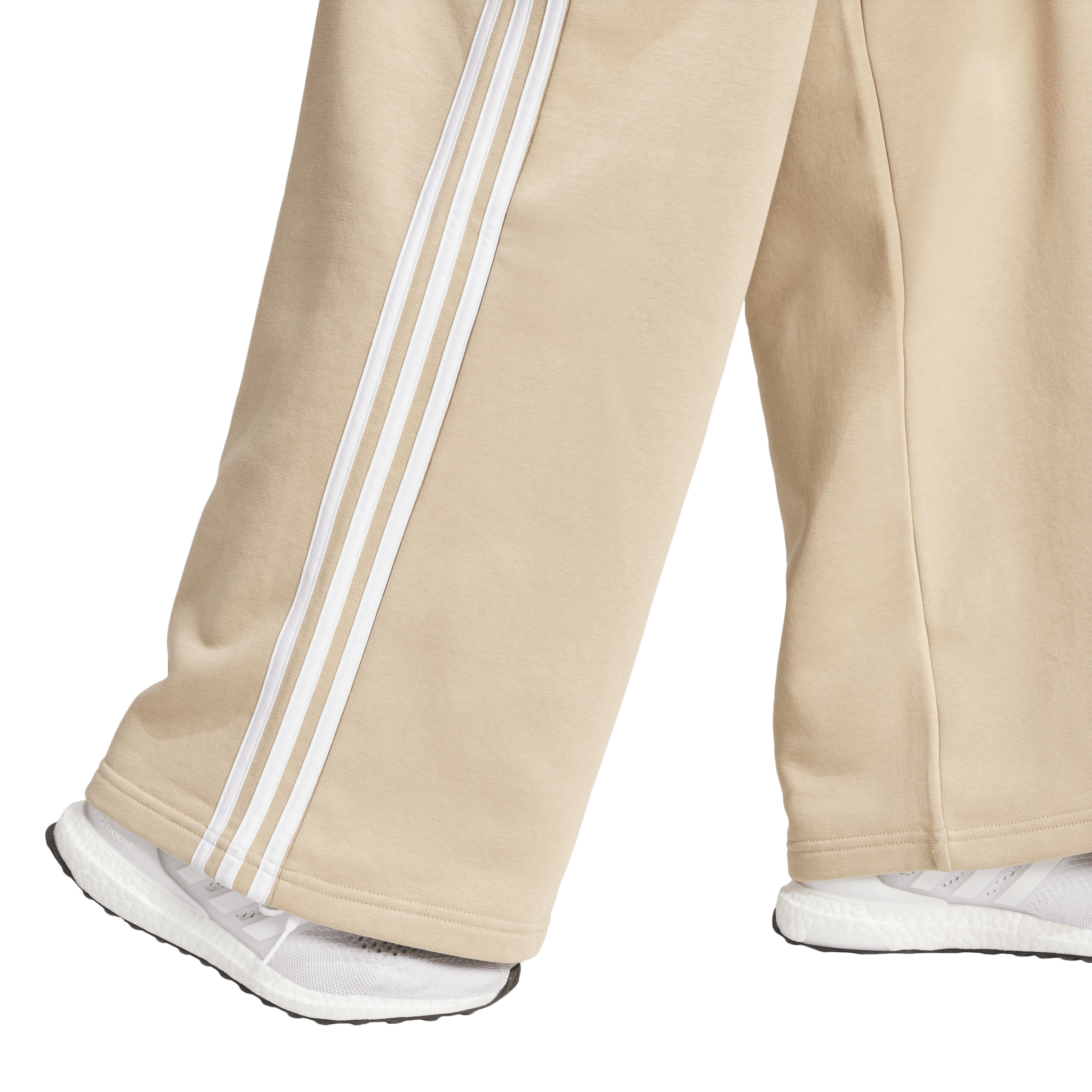 Essentials 3-Stripes Fleece Wide Joggers Beige - Bild 4