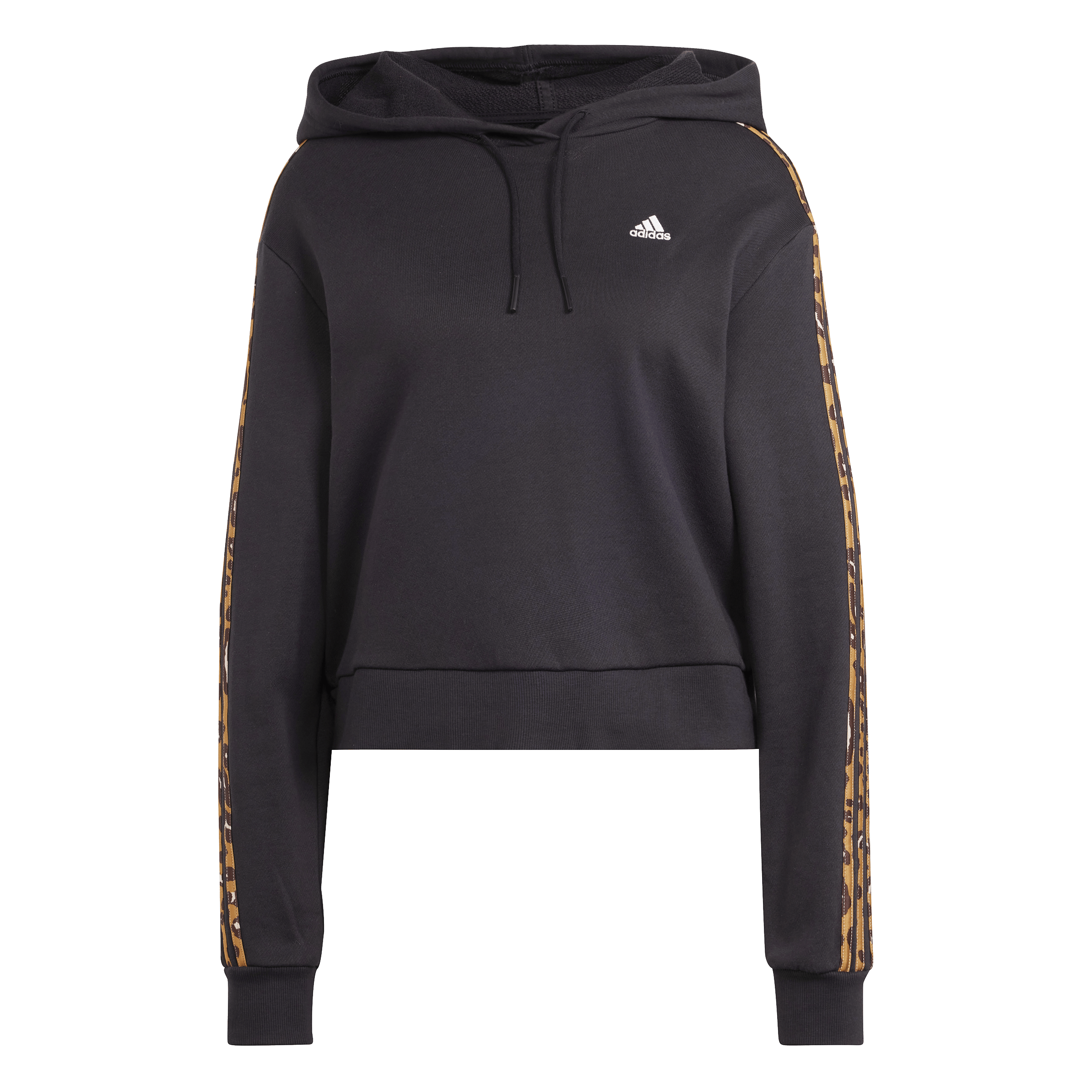 Essentials 3-Stripes Animal Print Relaxed Hoodie Black / Magic Beige - Bild 6