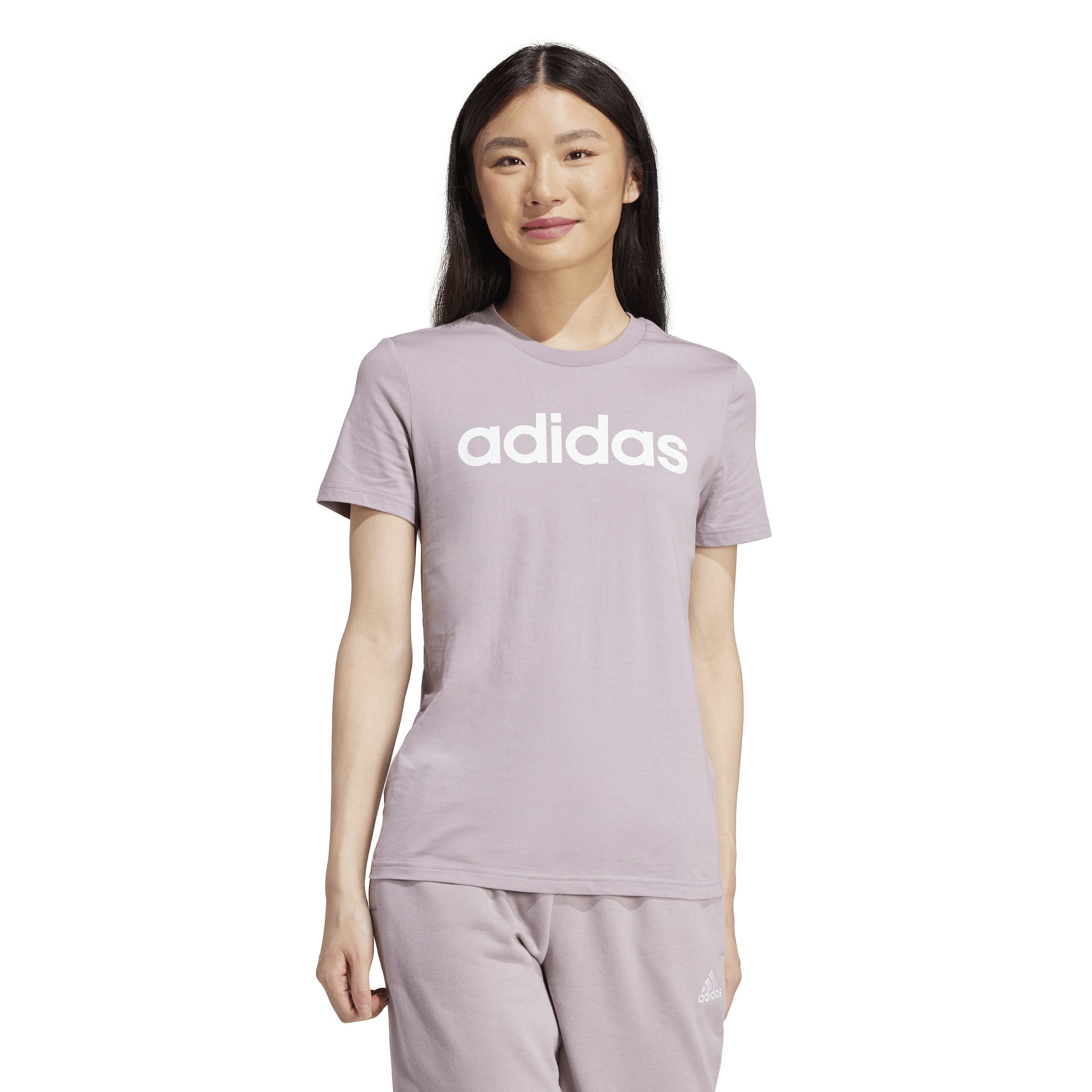 Essentials Slim Logo T-Shirt Preloved Fig / White