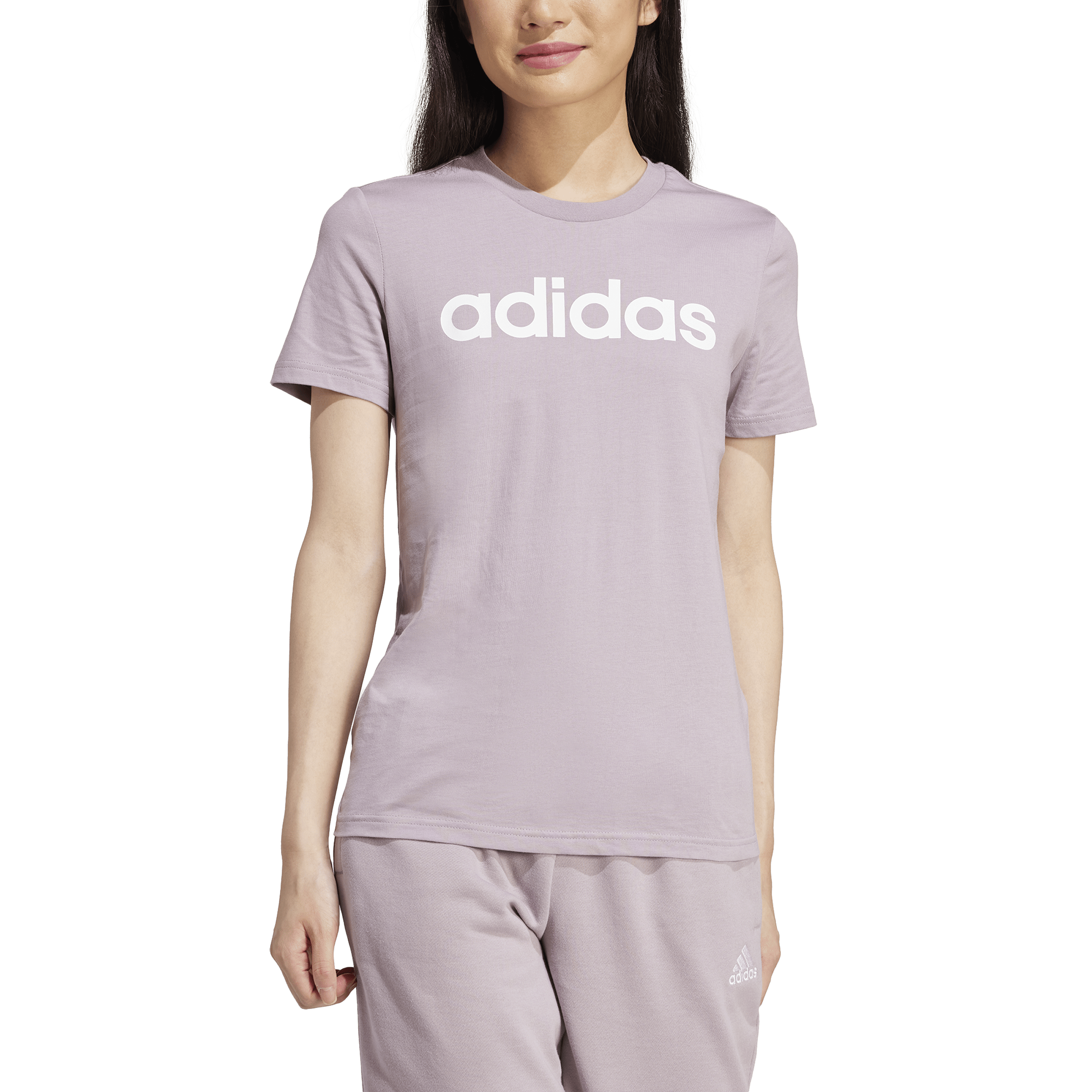 Essentials Slim Logo T-Shirt Preloved Fig / White - Bild 3