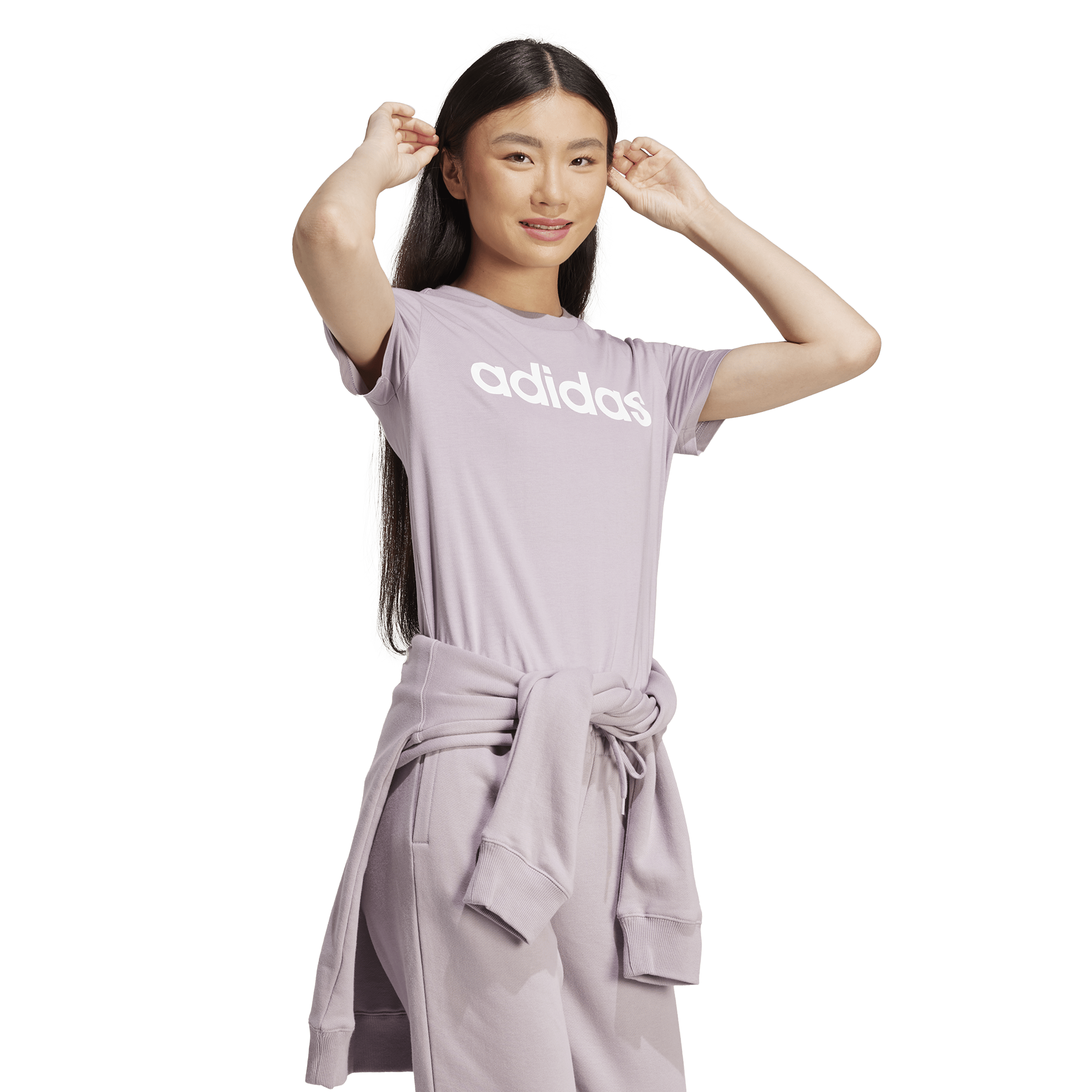 Essentials Slim Logo T-Shirt Preloved Fig / White - Bild 4