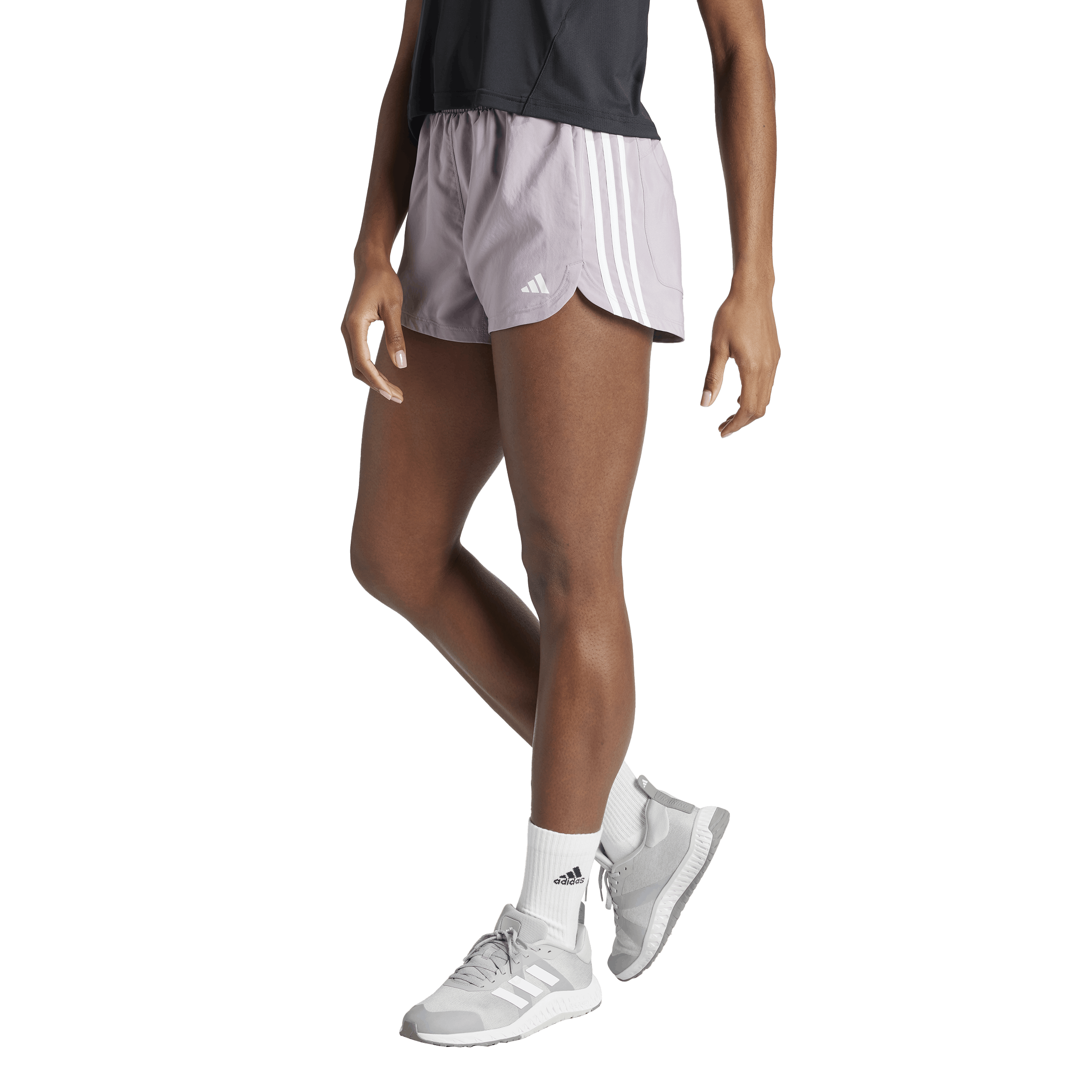 Pacer Training 3-Stripes Woven High-Rise Shorts Preloved Fig / White, Female, Odevy, Šortky, Posilovať, Biely, S