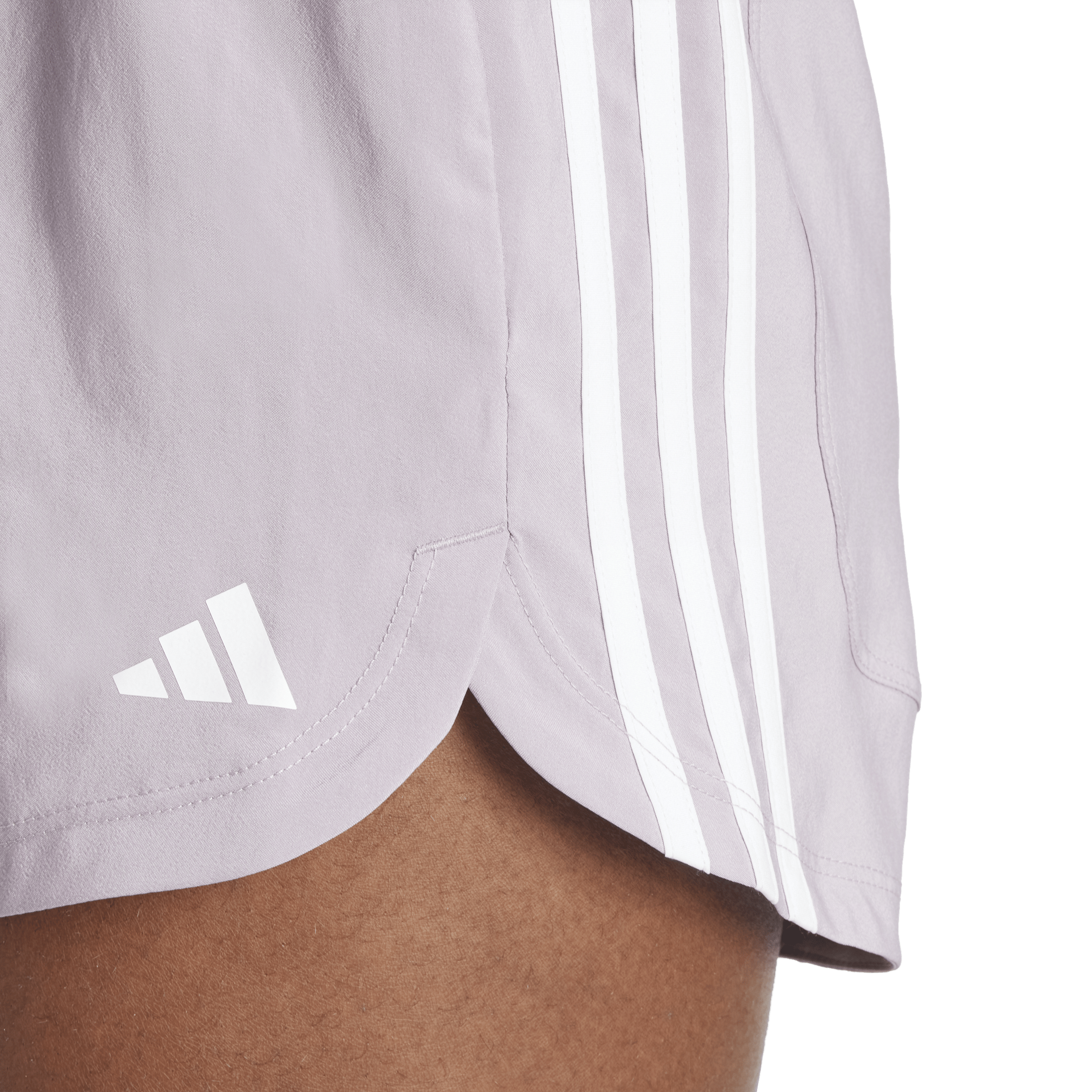 Pacer Training 3-Stripes Woven High-Rise Shorts Preloved Fig / White - Bild 4
