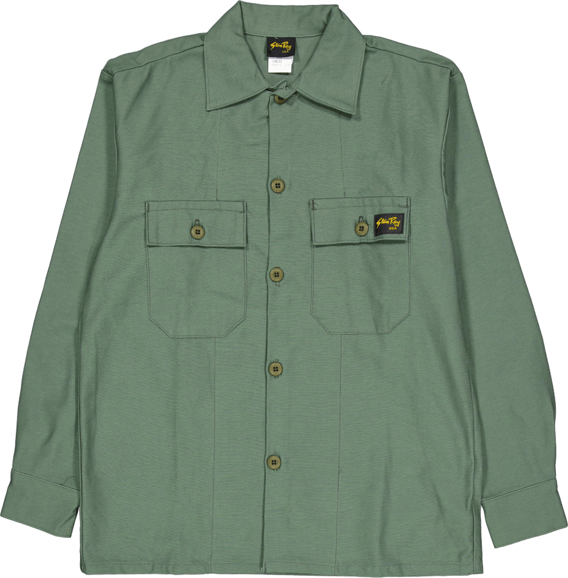 2 Pocket Shirt Olive Sateen