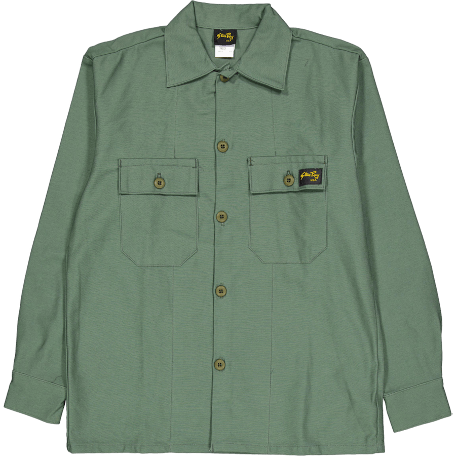 2 Pocket Shirt Olive Sateen