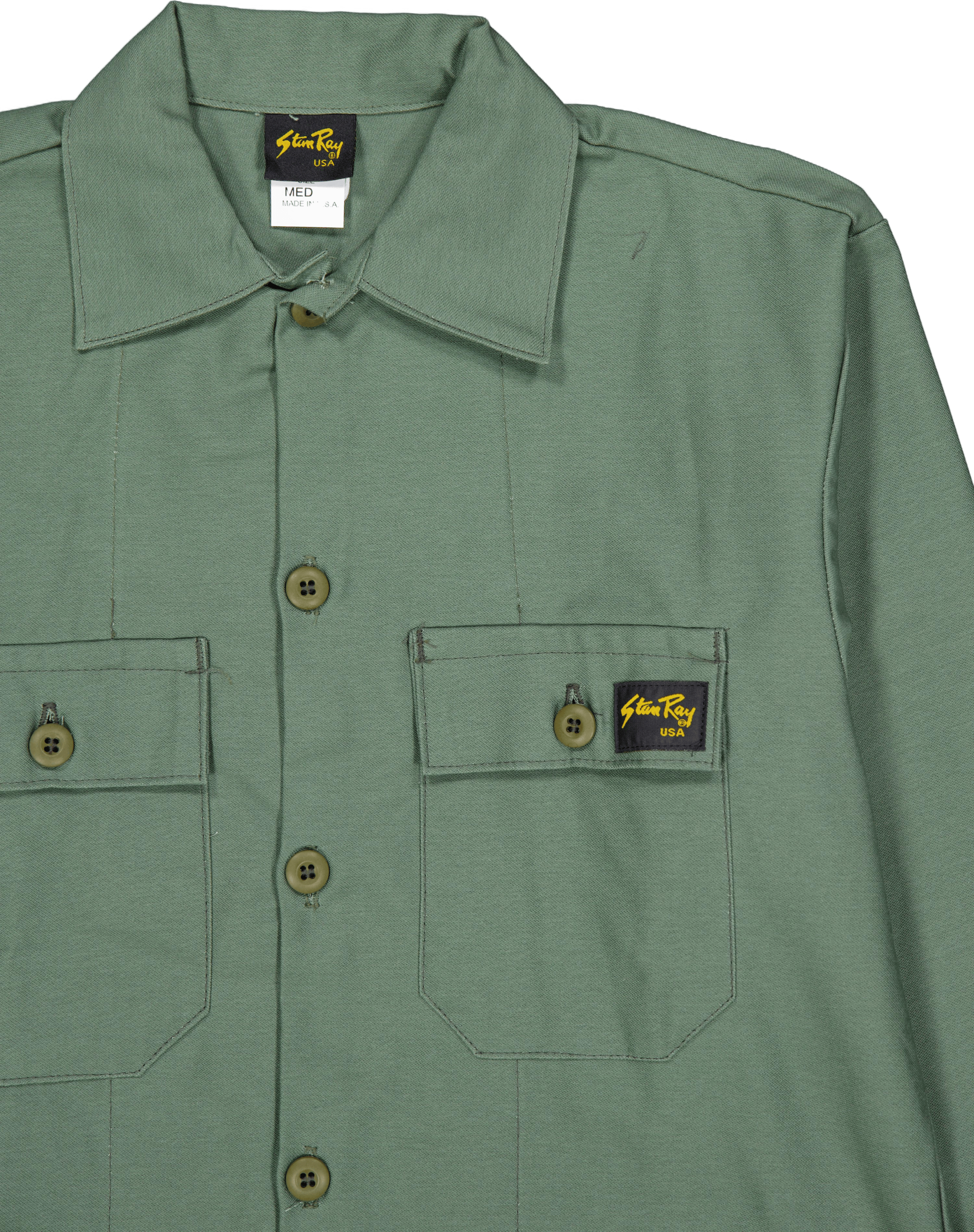 2 Pocket Shirt Olive Sateen - Bild 3
