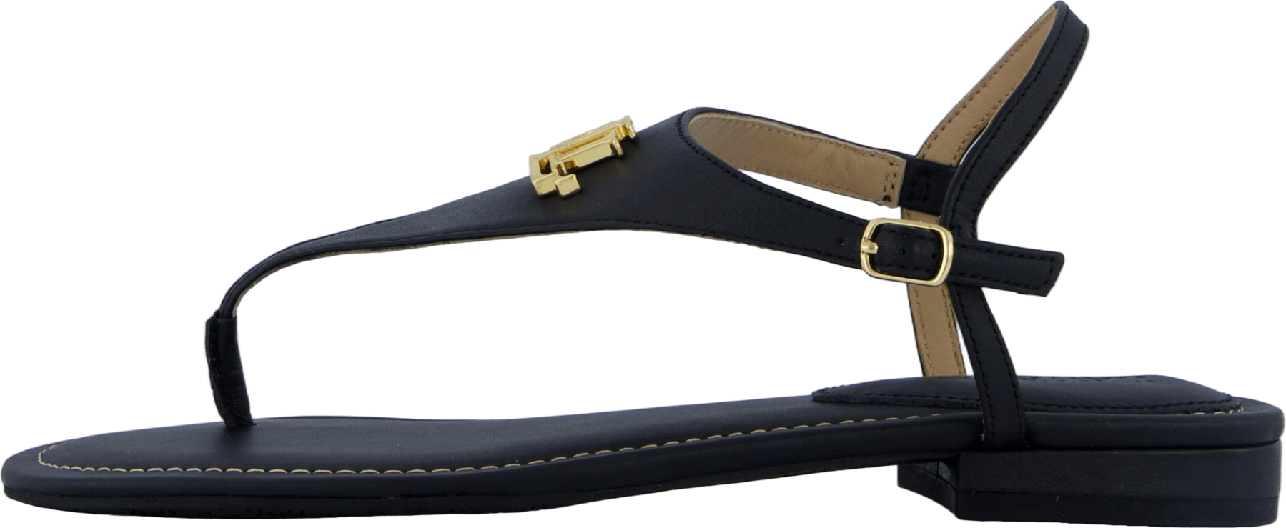 Ellington Burnished Leather Sandal Black