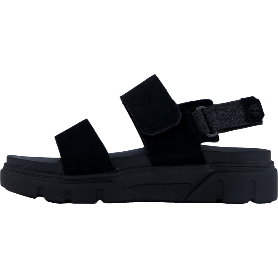2 Strap Sandal Greyfield Blk Suede