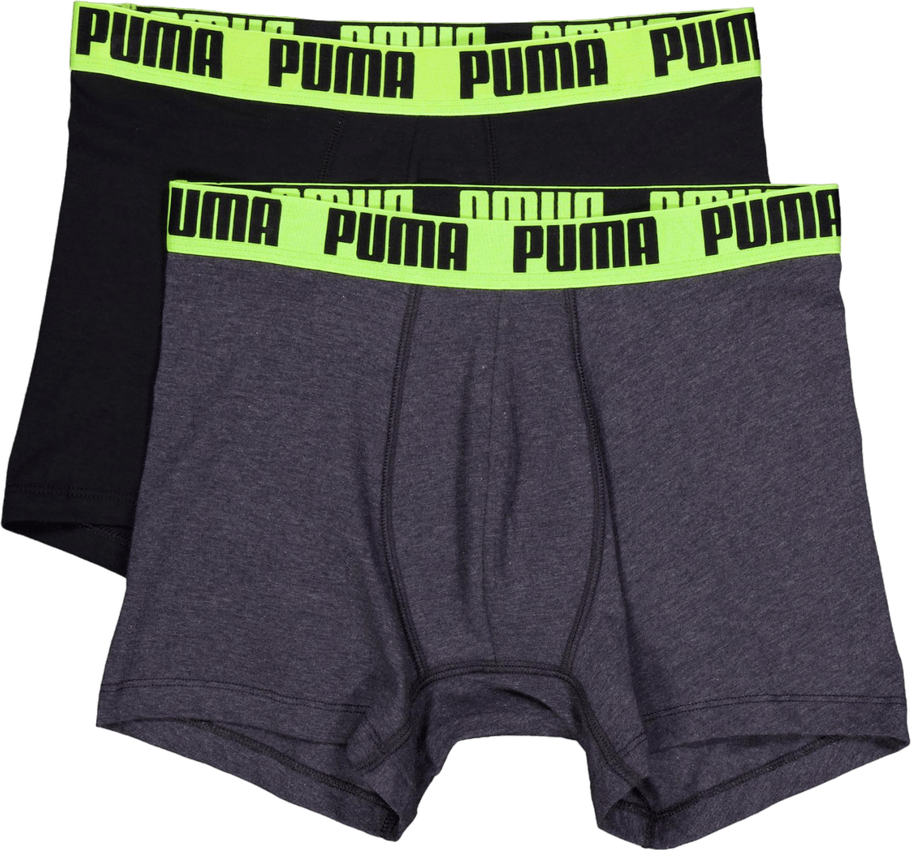 Puma Men Everyday Basic Boxer  Dark Grey Melange / Yellow, Male, Odevy, Spodná bielizeň, Šedá, M
