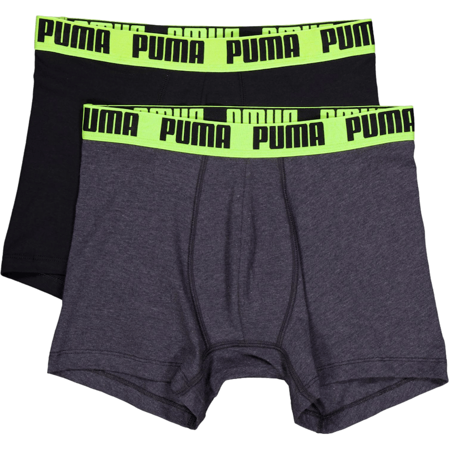 Puma Men Everyday Basic Boxer Dark Grey Melange / Yellow