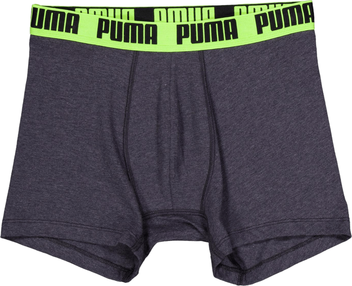 Puma Men Everyday Basic Boxer  Dark Grey Melange / Yellow - Bild 2