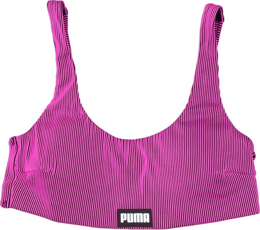 Ribbed Scoop Neck Top Pink/black