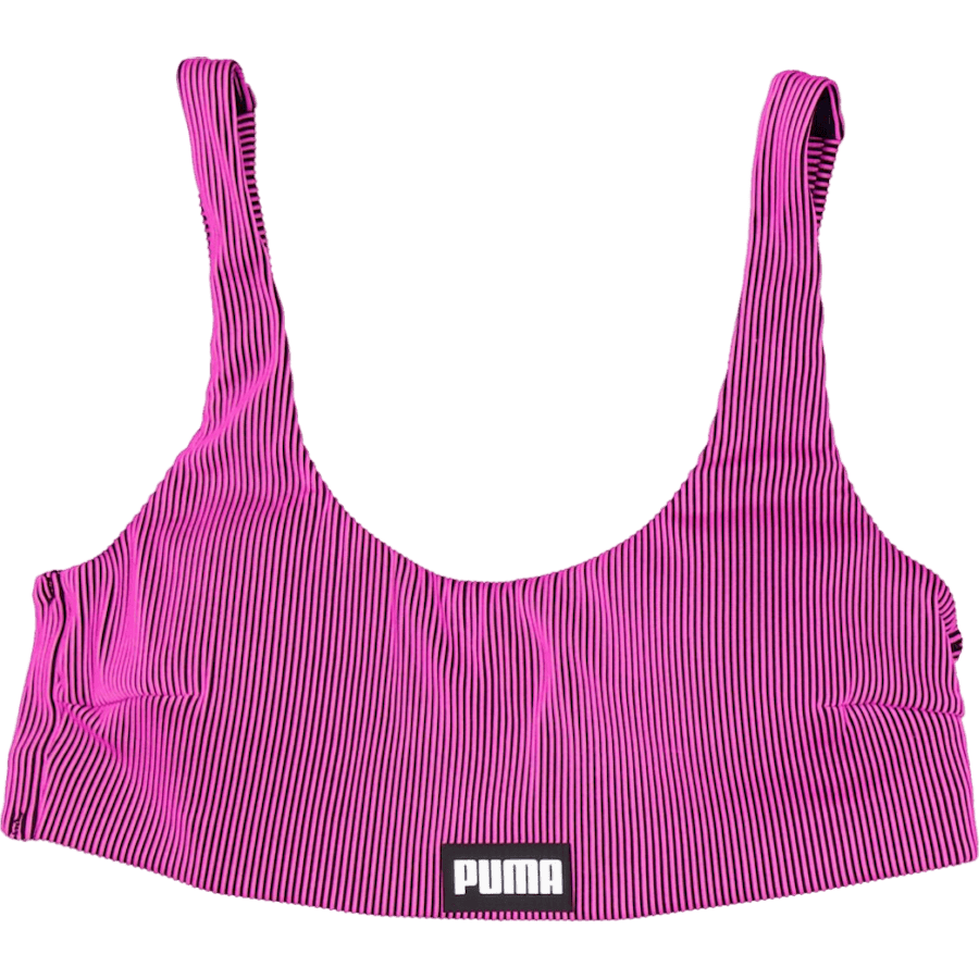 Ribbed Scoop Neck Top Pink/black