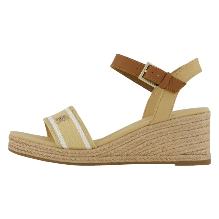 Webbing Wedge Sandal, Female, Shoes, Sandals and Slippers, heels, Beige, EU 38