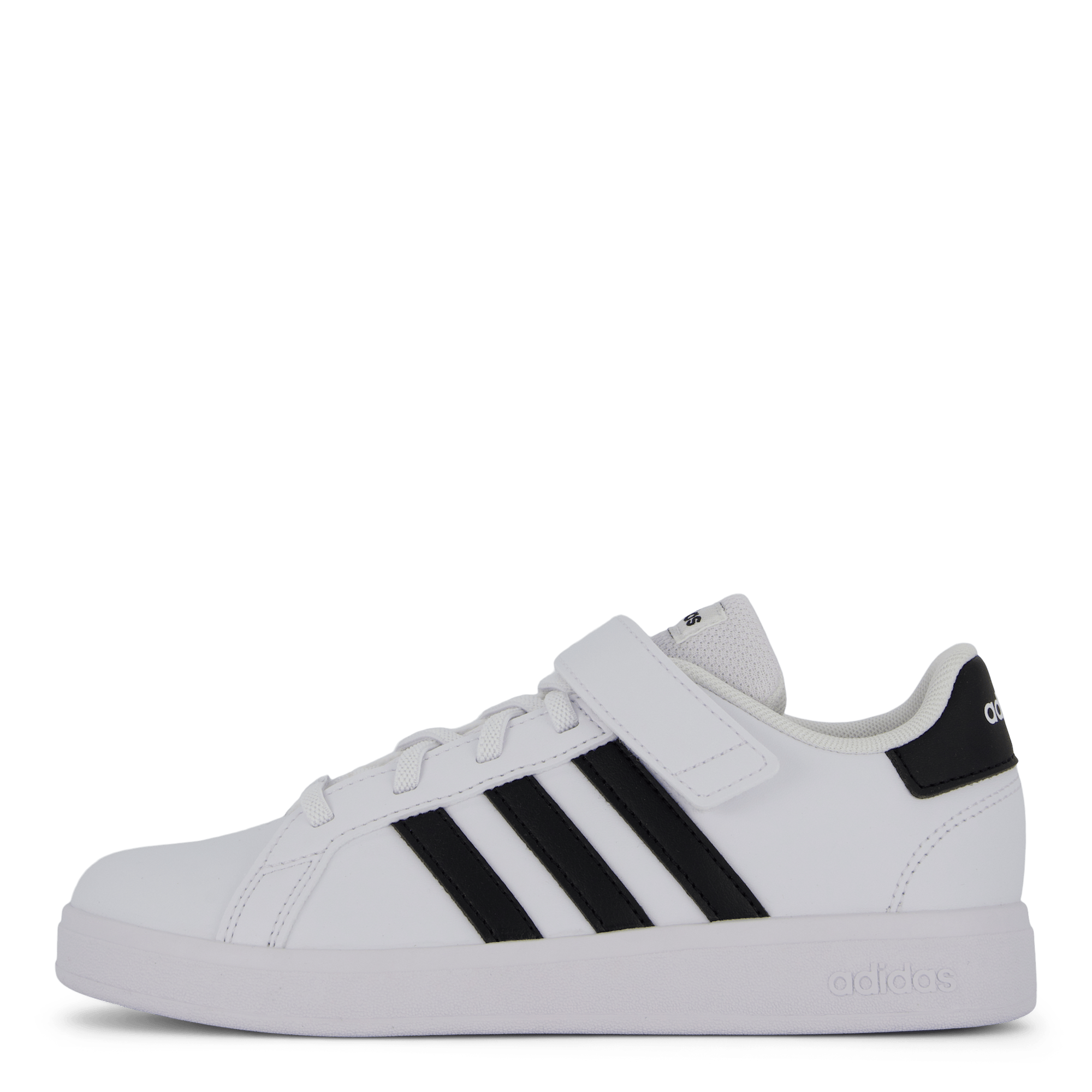 Grand Court Elastic Lace and Top Strap Shoes Cloud White / Core Black / Core Black, Unisex, Schoenen, Sneakers, Sneakers, Wit, EU 33