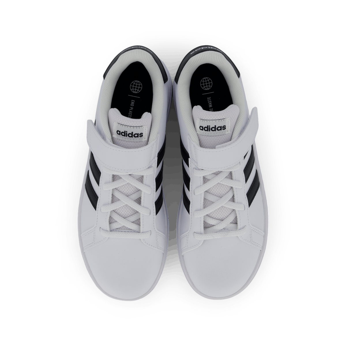 Grand Court Elastic Lace and Top Strap Shoes Cloud White / Core Black / Core Black
